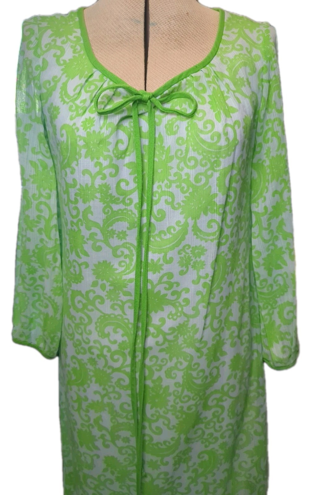 Pixie Of California By Sue Webb Vintage ’60s Ma Dress Green Paisley