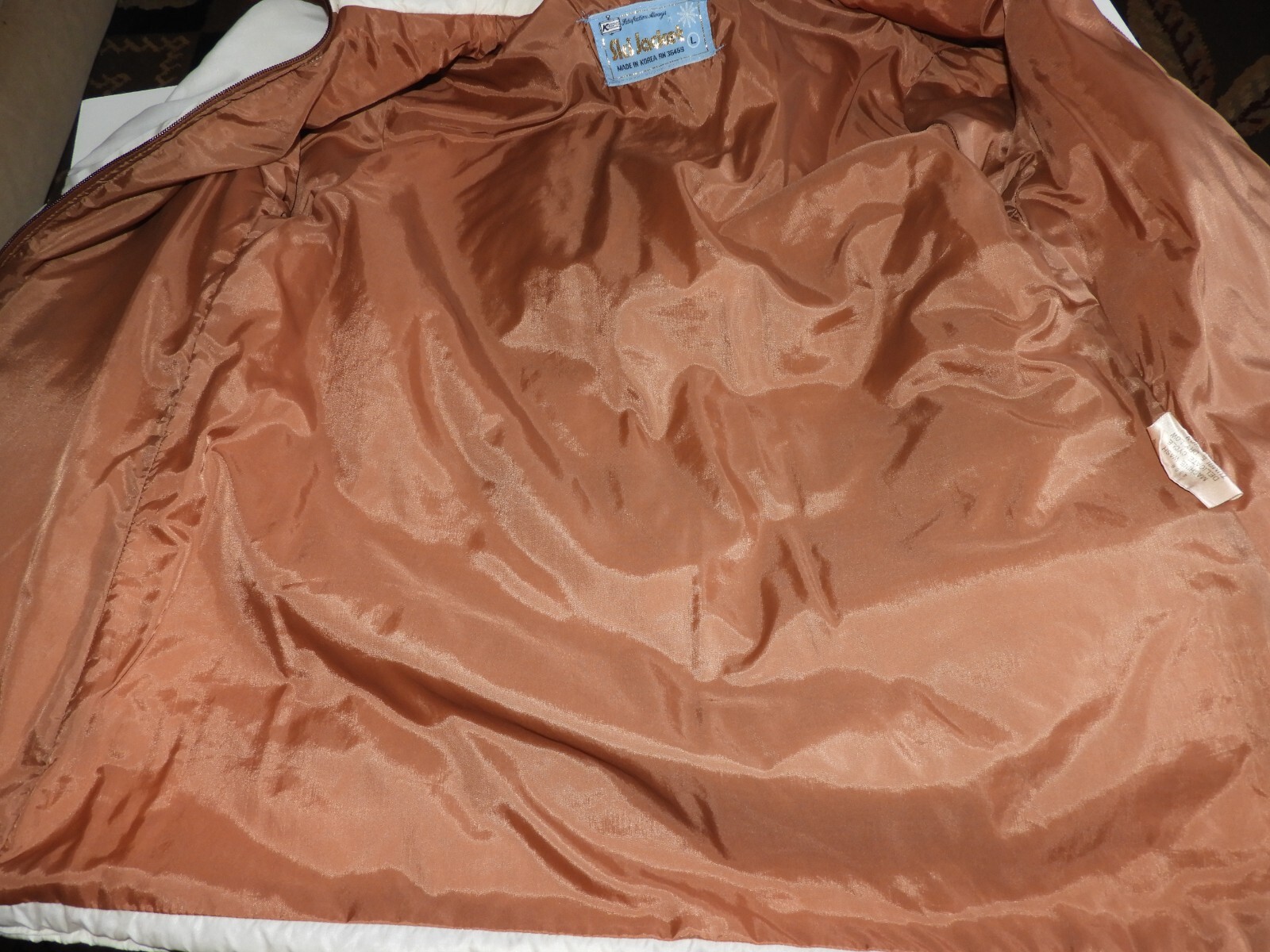 Vintage Kmart Ski Jacket Brown White Women’s Large Korea 4506 70’s 80’s