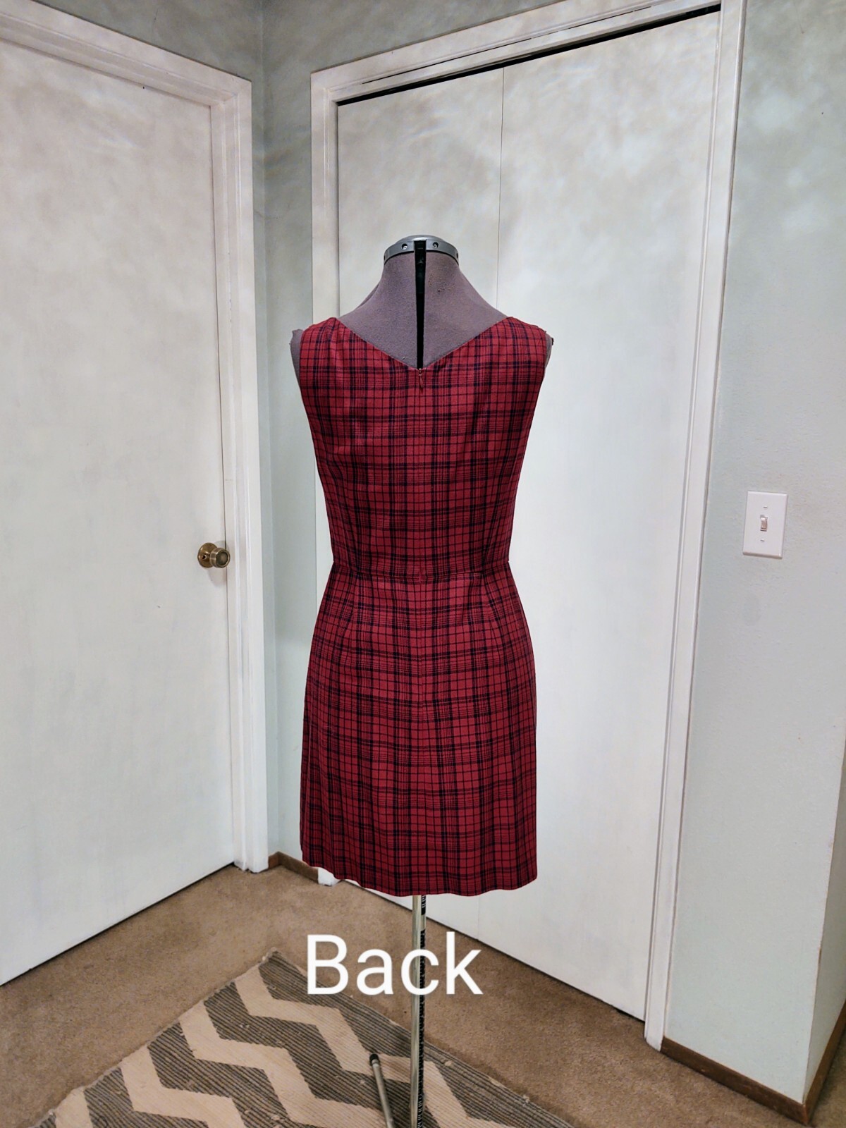 Esprit Red And Blue Plaid Dress Vintage Size 9/10