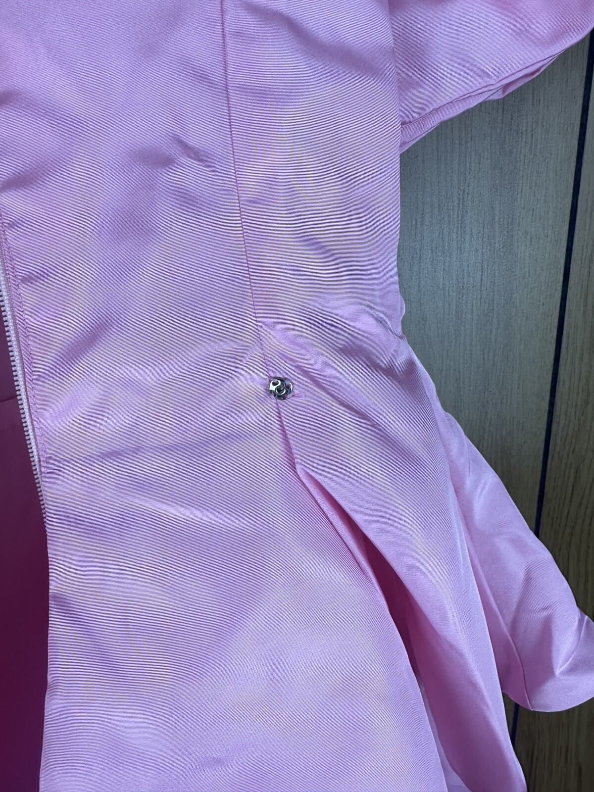 Vintage 1980s Pink Princess Cut Peplum Dress With Bow Accent As Pictured