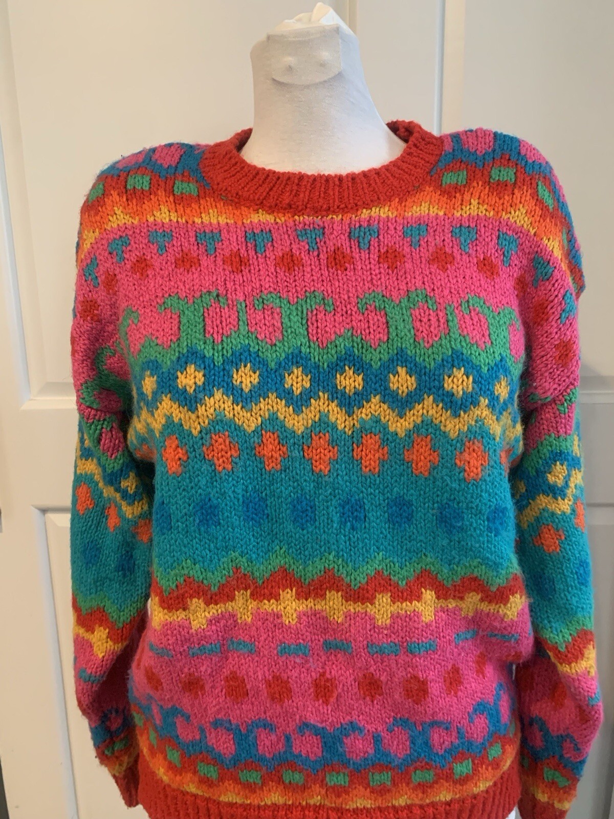 Contrasts Vintage Women’s Knit Sweater Size Medium 1980’s