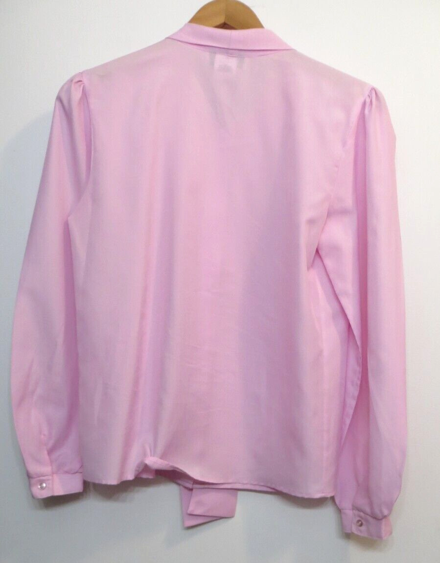 Vintage Lucky Winner Shirt Womens 10 Light Pink Button Up Lightweight Business