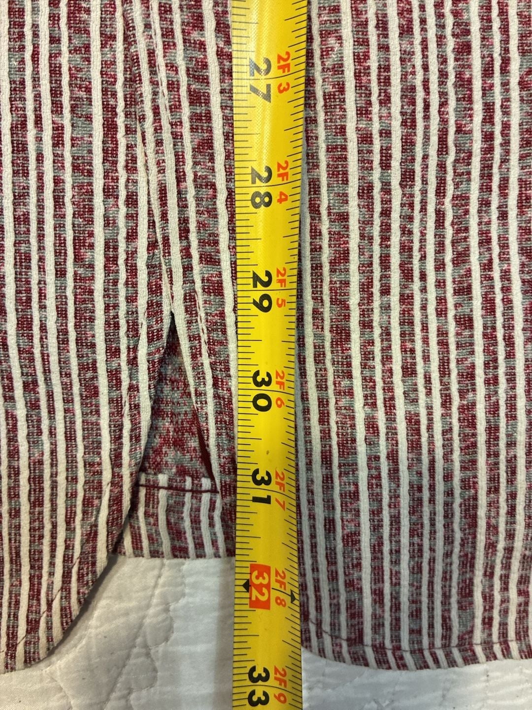 Vintage 1970s Striped Red and White Polyester Leisure Blazer