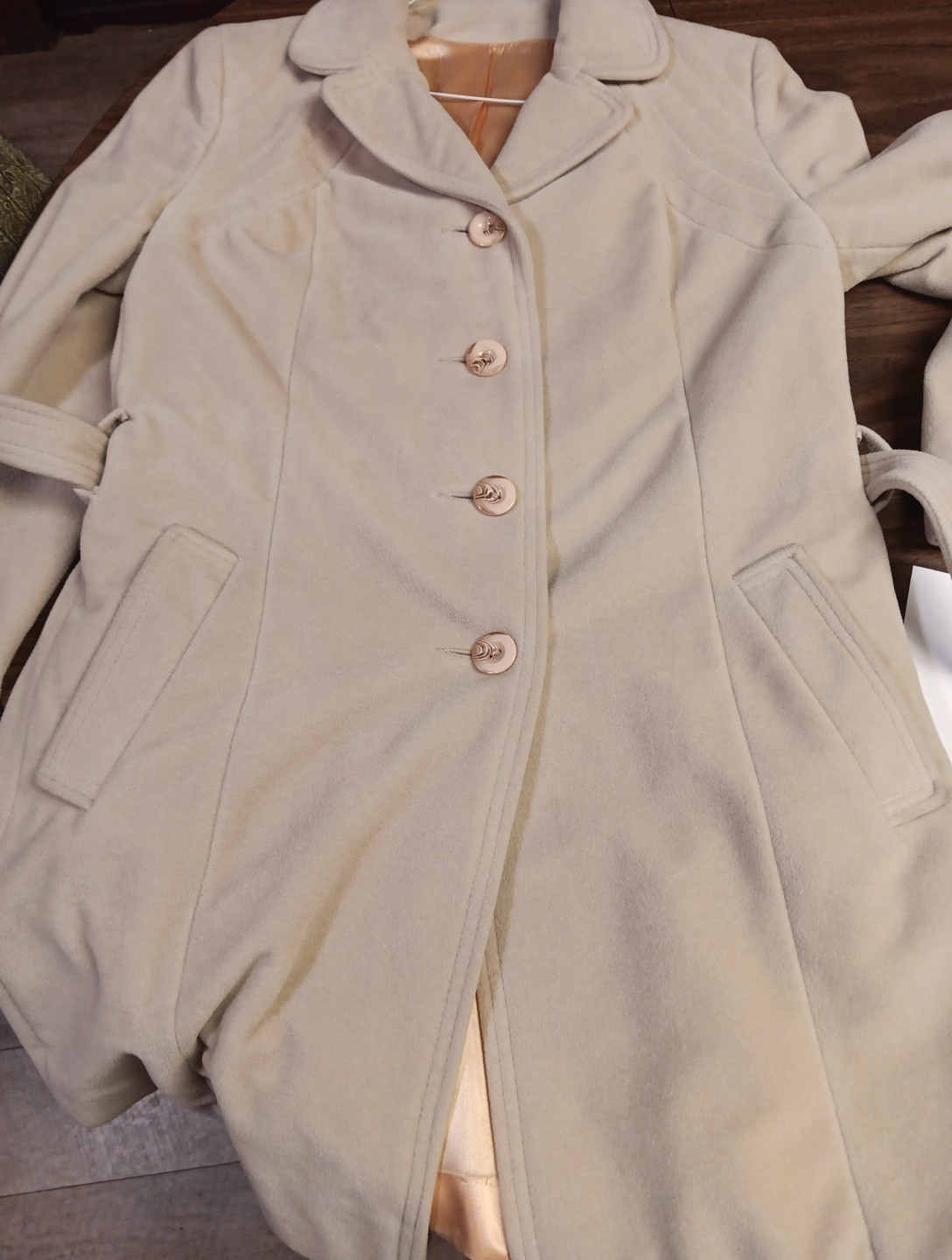 Vintage Juli De Roma Coat Size 14 Beige Cashmere