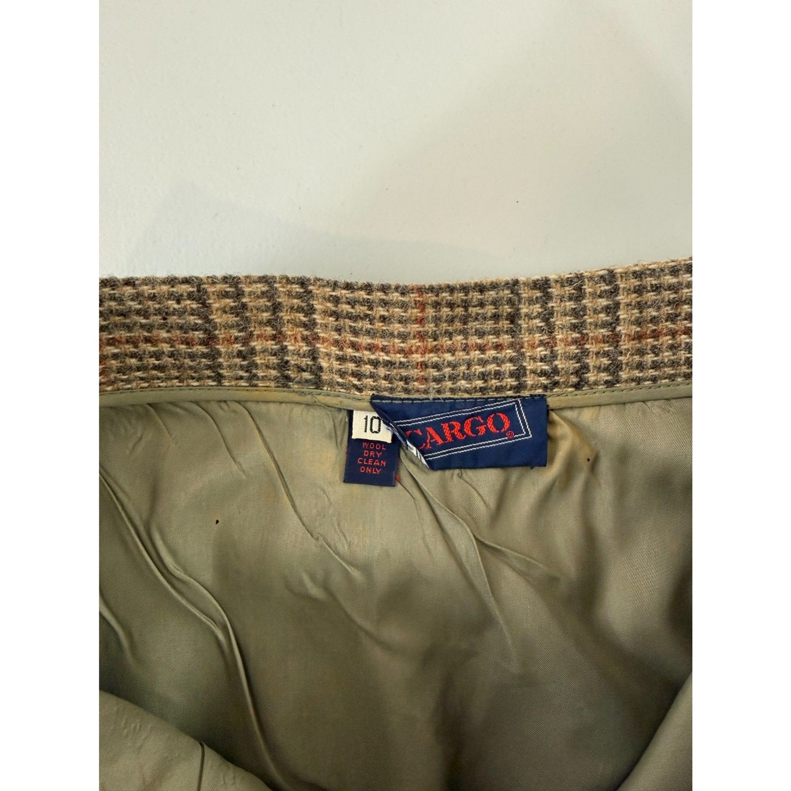 Vintage Cargo Women’s Plaid Wool Skirt A-Line Multicolor Size 10 (Runs Small)