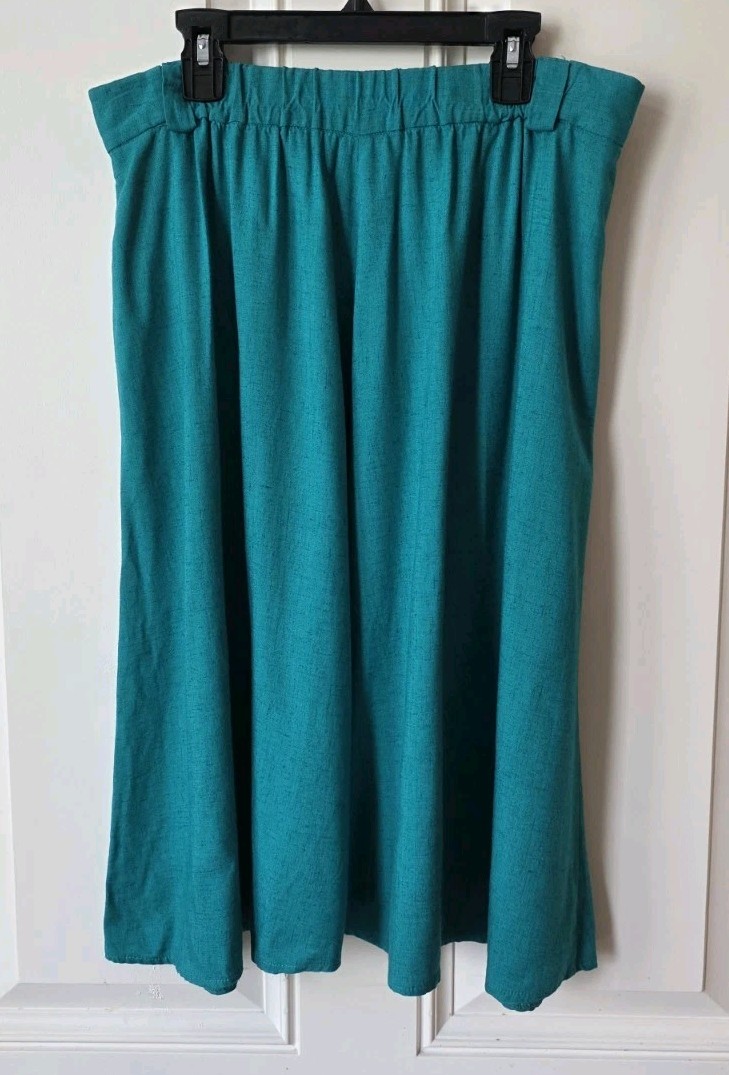 Vintage 70’s Campus Casual Teal Skirt, Sea Shell, Women’s Size Medium
