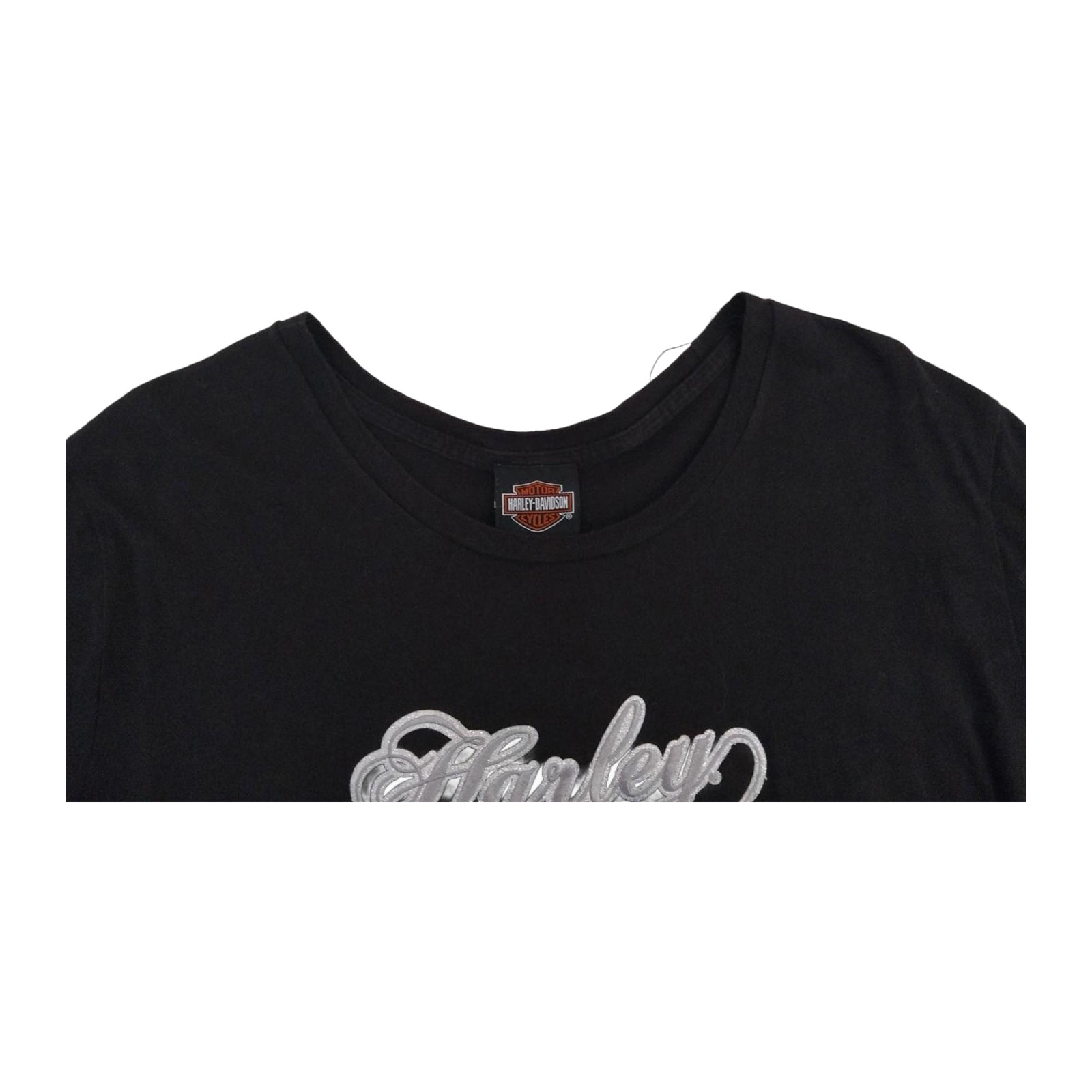 Harley Davidson Women’s Embroidered Logo Short Sleeve T Shirt Black XXL