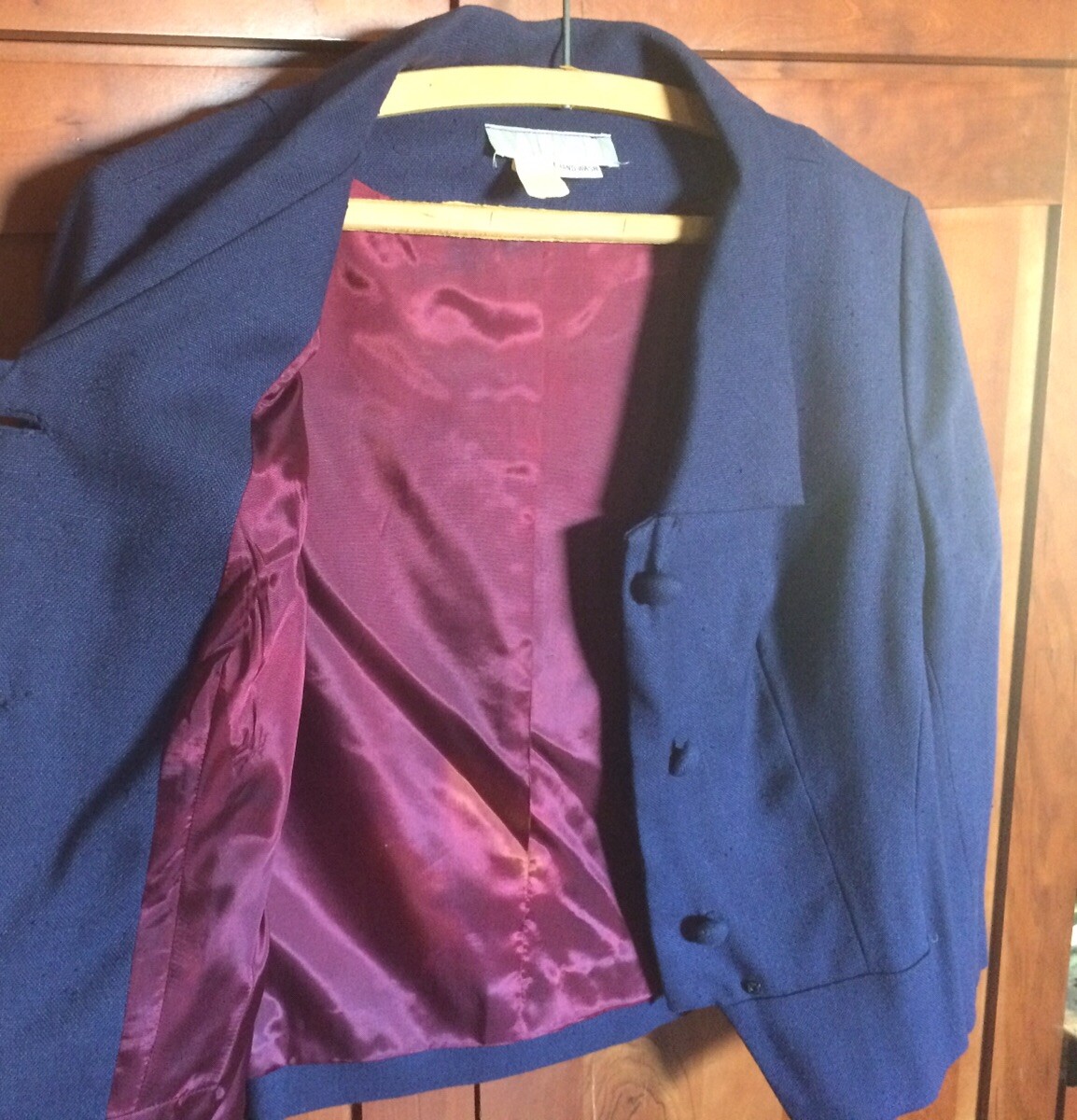 Vtg 1950/60s Women’s L’Aiglon Suit/Size 12/Jacket & Skirt/Rayon & Flax/Navy Blue