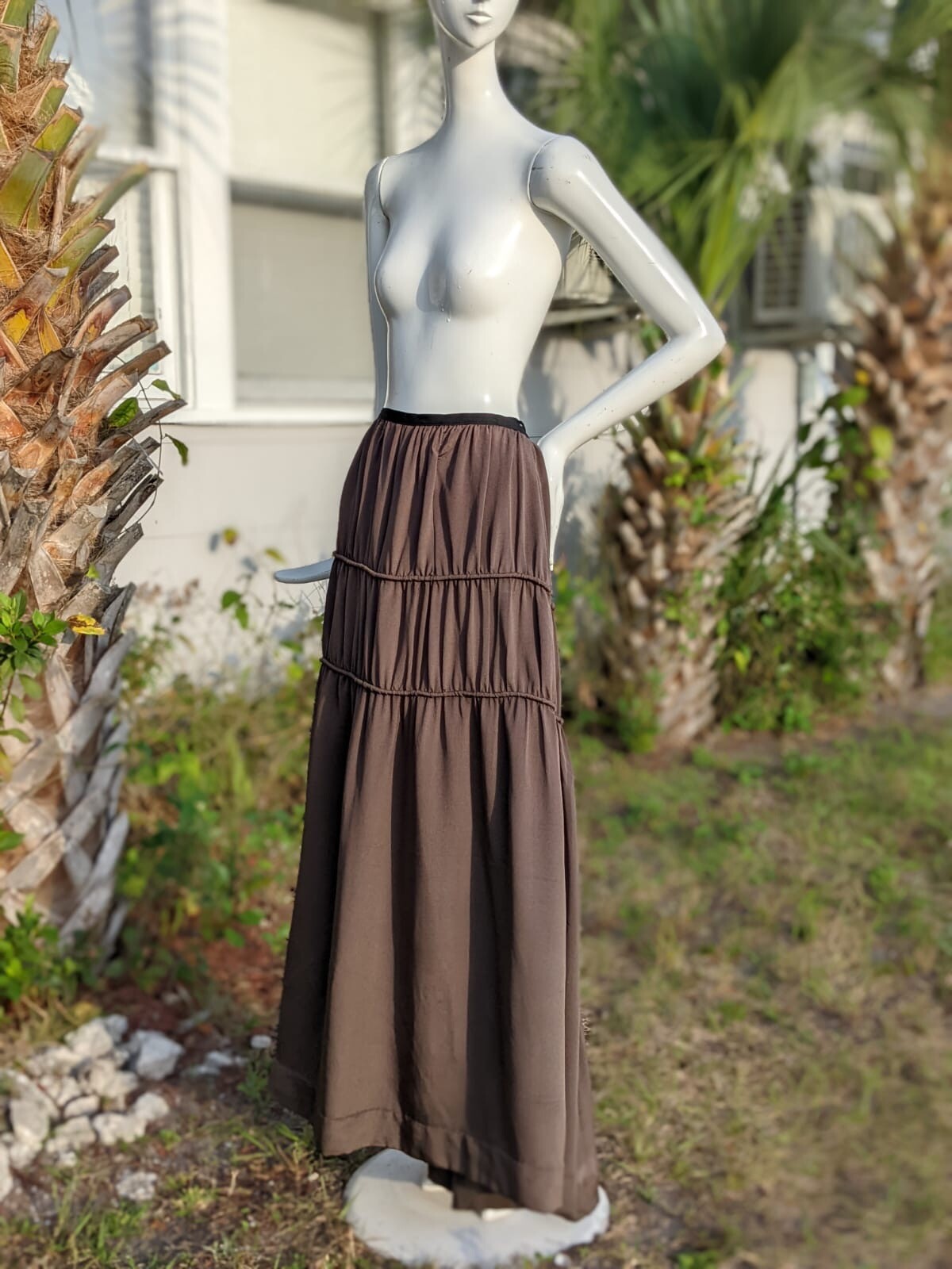 EDWARDIAN SILK CREPE SKIRT W PIPING 