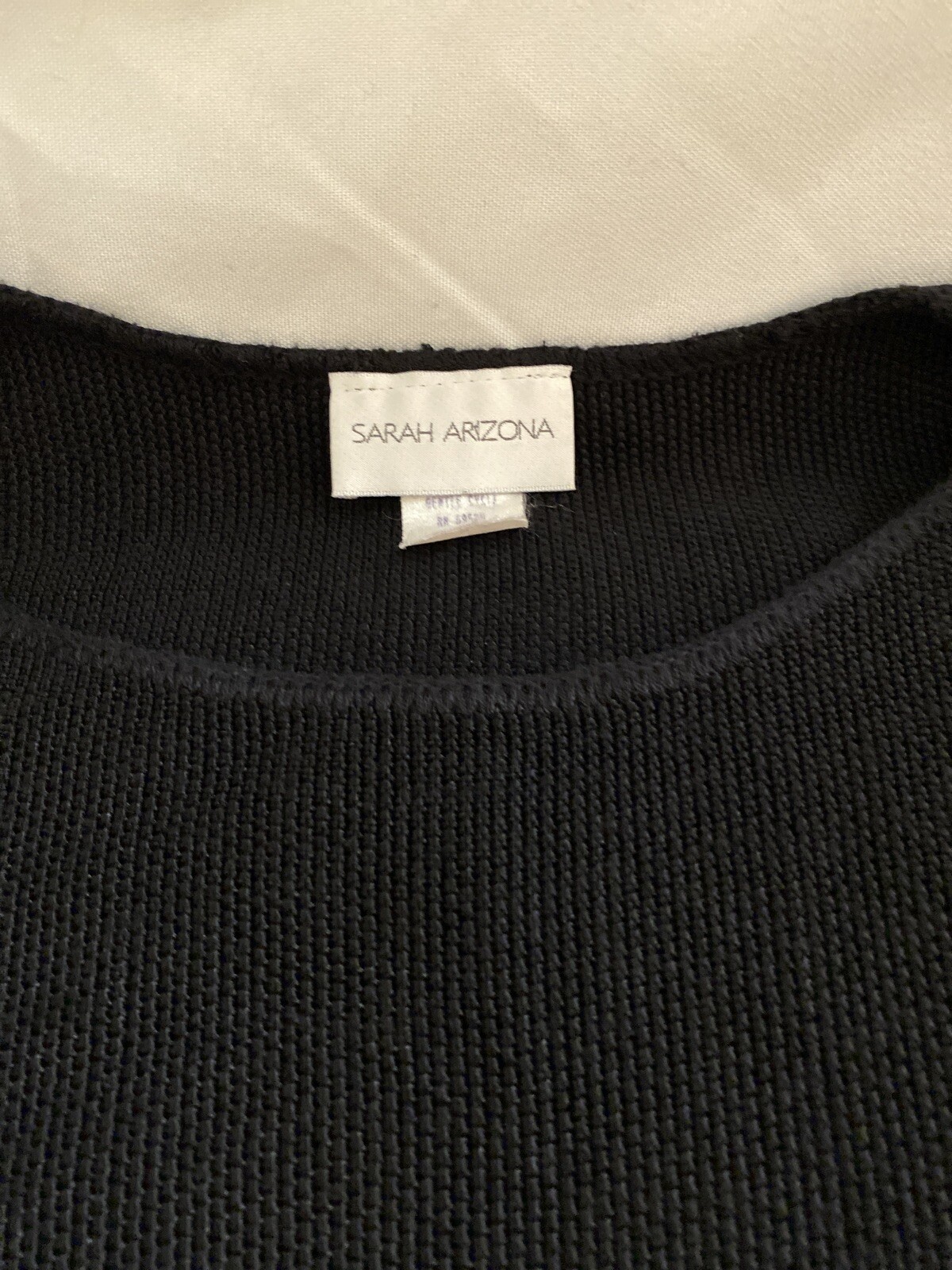 Sarah Arizona Vtg Blackshort Sleeved Pullover Distressed Sweater Size M