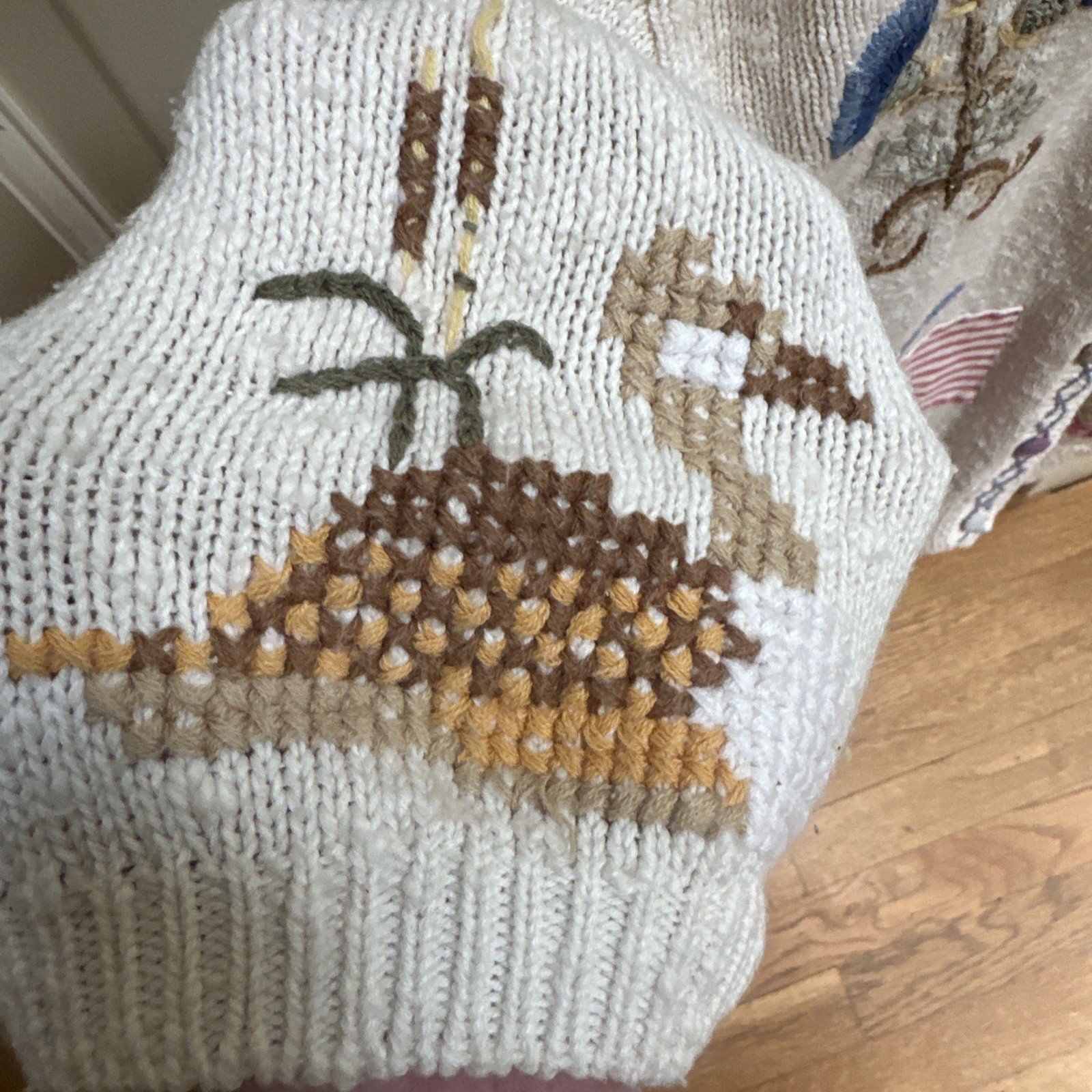 1990s Americana Two Sweaters Patchwork Susan Bristol Cambridge Country StoreREAD