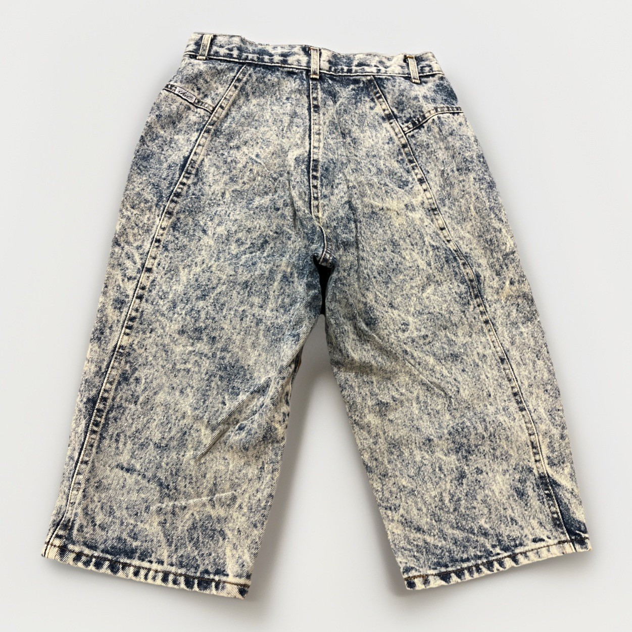 VTG 90s Acid Wash Denim Shorts Chic 15 Inch Inseam High Waist Jean Shorts S USA