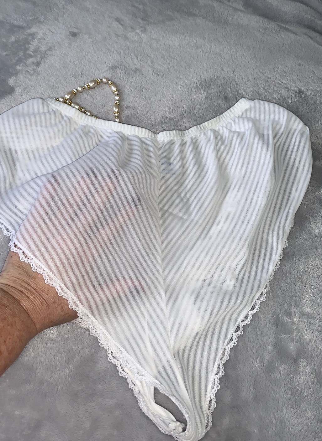 Vtg SHEER CHIFFON Lorraine Flutter Hi Thigh Panties 100% Nylon S 5