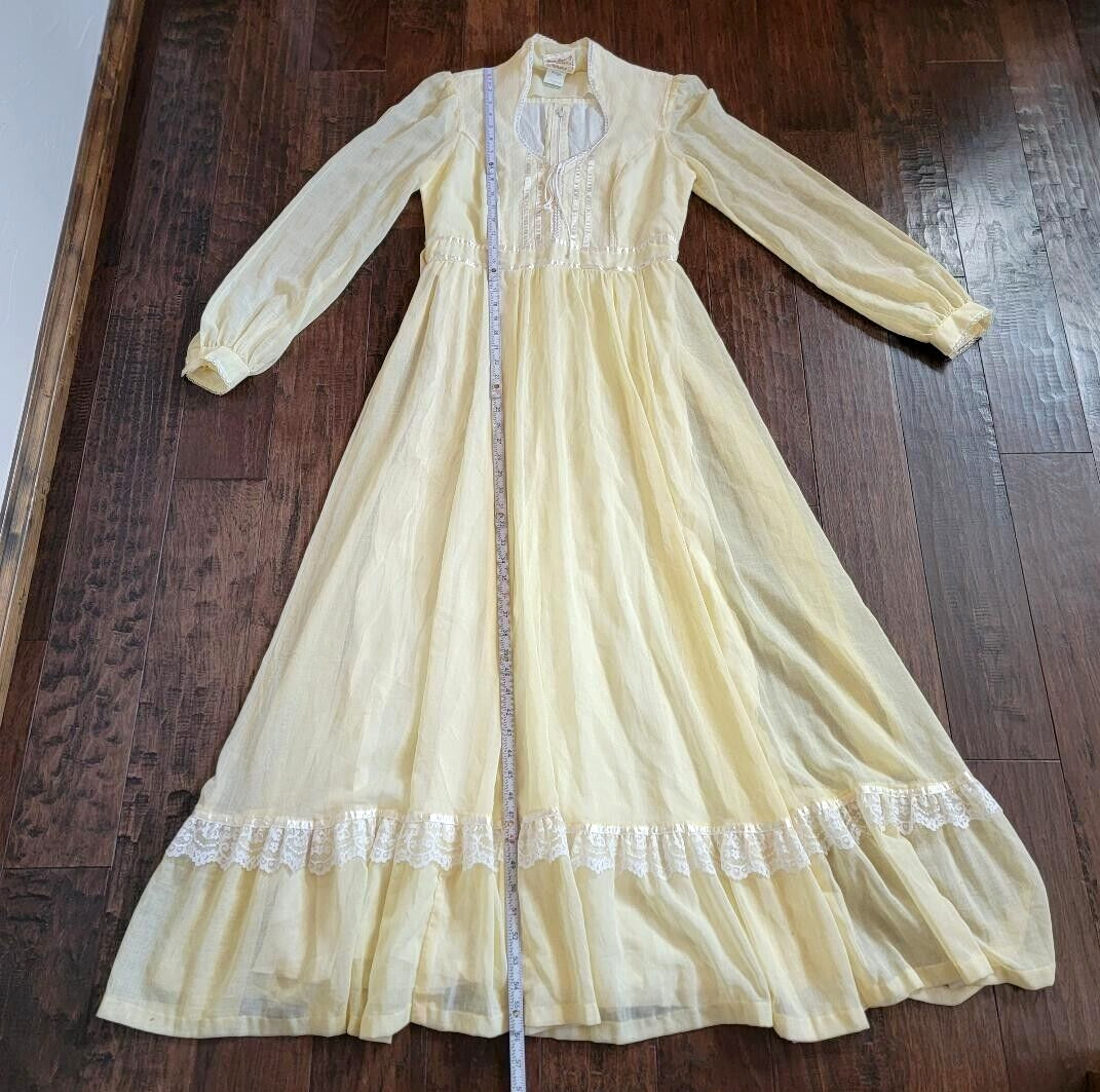 Gunne Sax Romantic Renaissance Bridal Collection Maxi Dress Vintage SZ 13 FLAWS