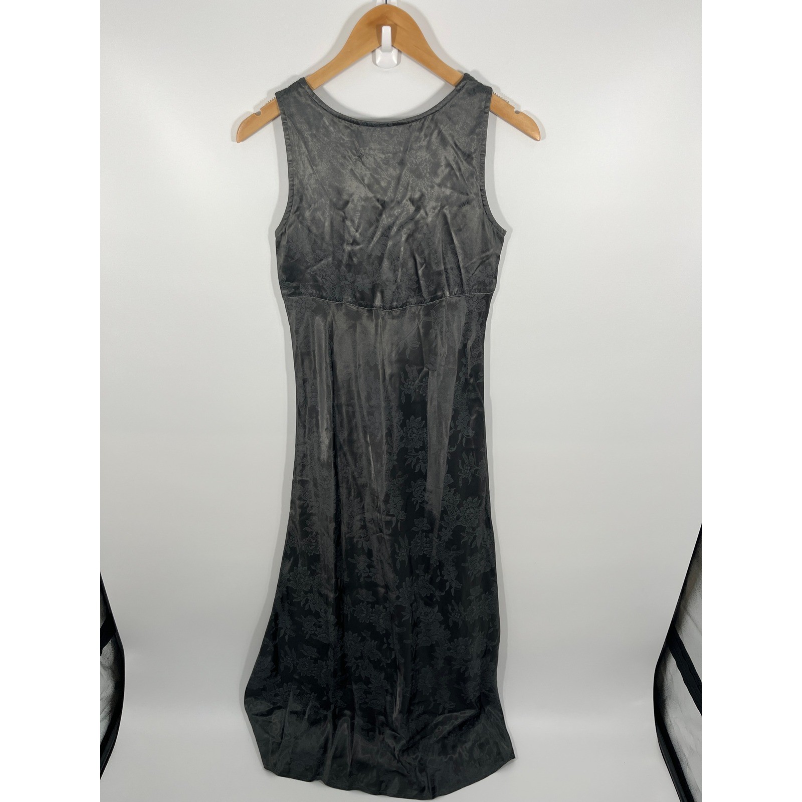 Vintage Babydoll Womens Maxi Dress 6 Grey Floral Wedding Guest Event Formal