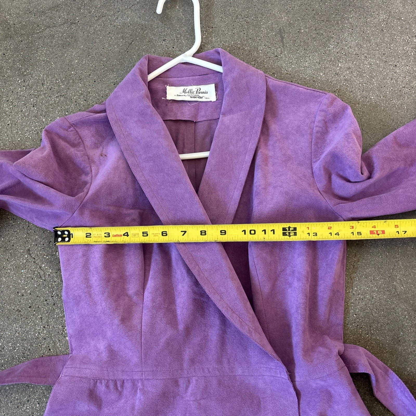 Vintage 70’s Mollie Parnis Purple Ultra Suede Trench Coat S/M