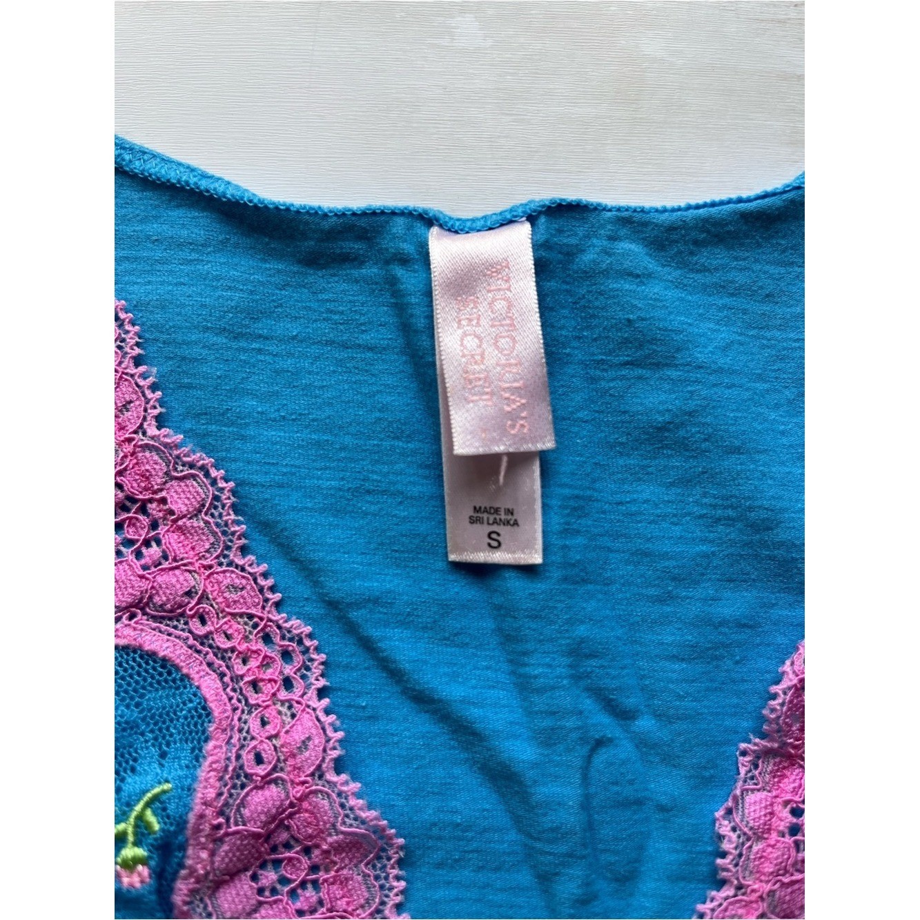 Vintage Victoria’s Secret Blue And Pink Lace Top