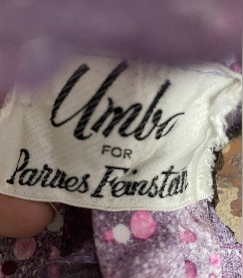 Beautiful Vintage 1970’s Umbo By Parues Feinstein Lavender Dress