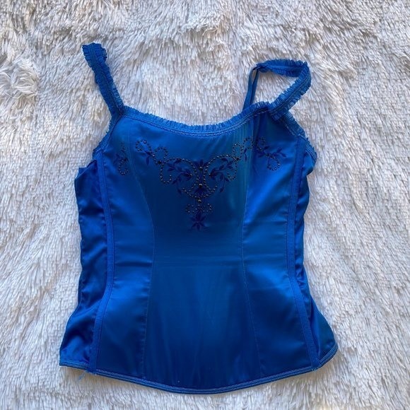 VICTORIA’S SECRET Sexy Little Things Corset Top Womens Blue Beaded S