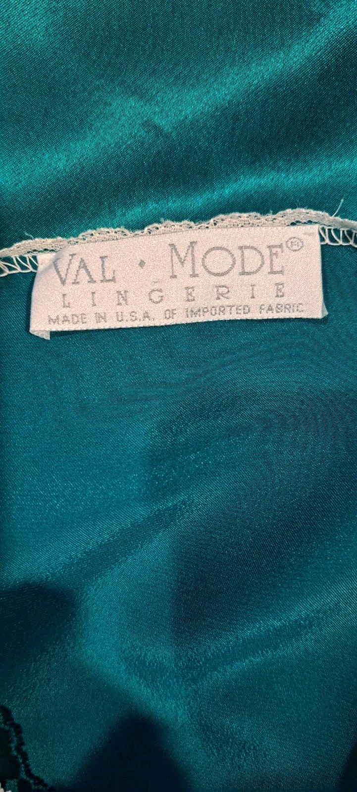 Night Shirt Nightgown Med Slinky Shiny Poly Satin Emerald Green Med Lingerie