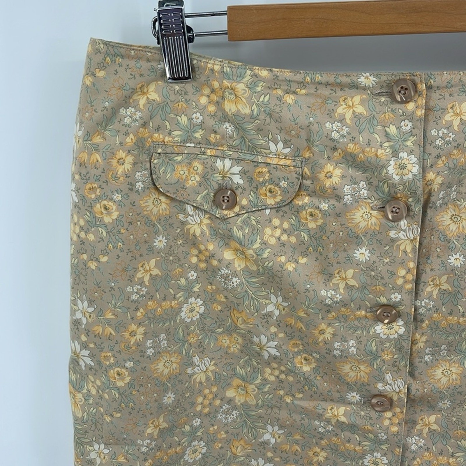 Vintage Liz Claiborne floral A-line button up mini skort sz 16