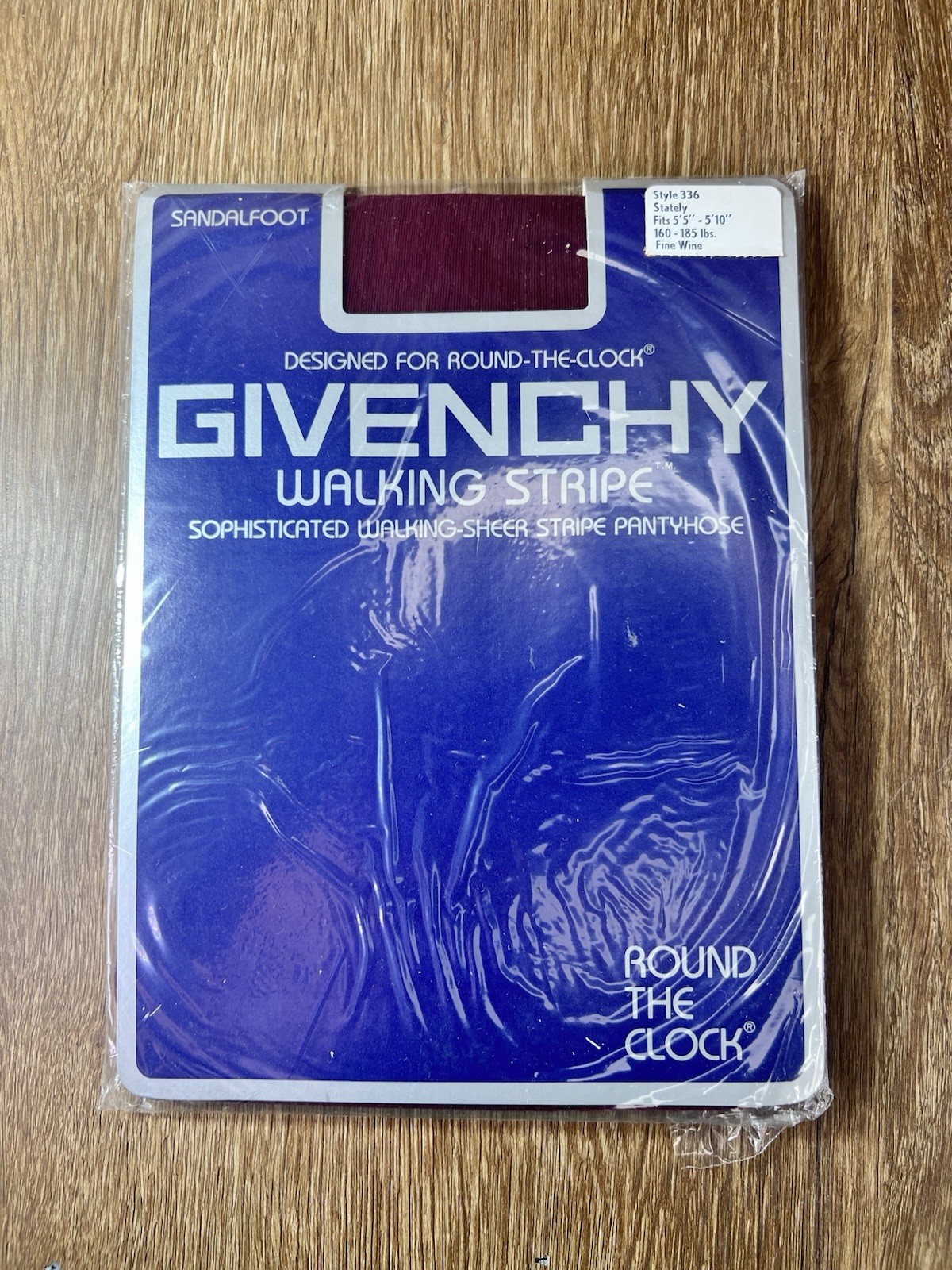 Vintage Givenchy Walking Stripe Pantyhose Fine Wine Red Burgundy Stately NIP