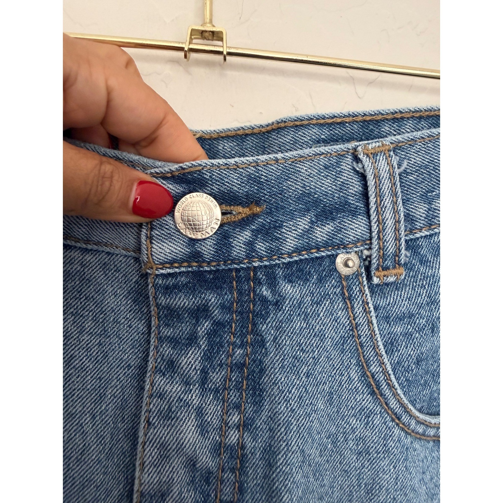 Vintage Lawman World Class Denim High Waisted Tapered Leg Jeans Medium Wash 7 27