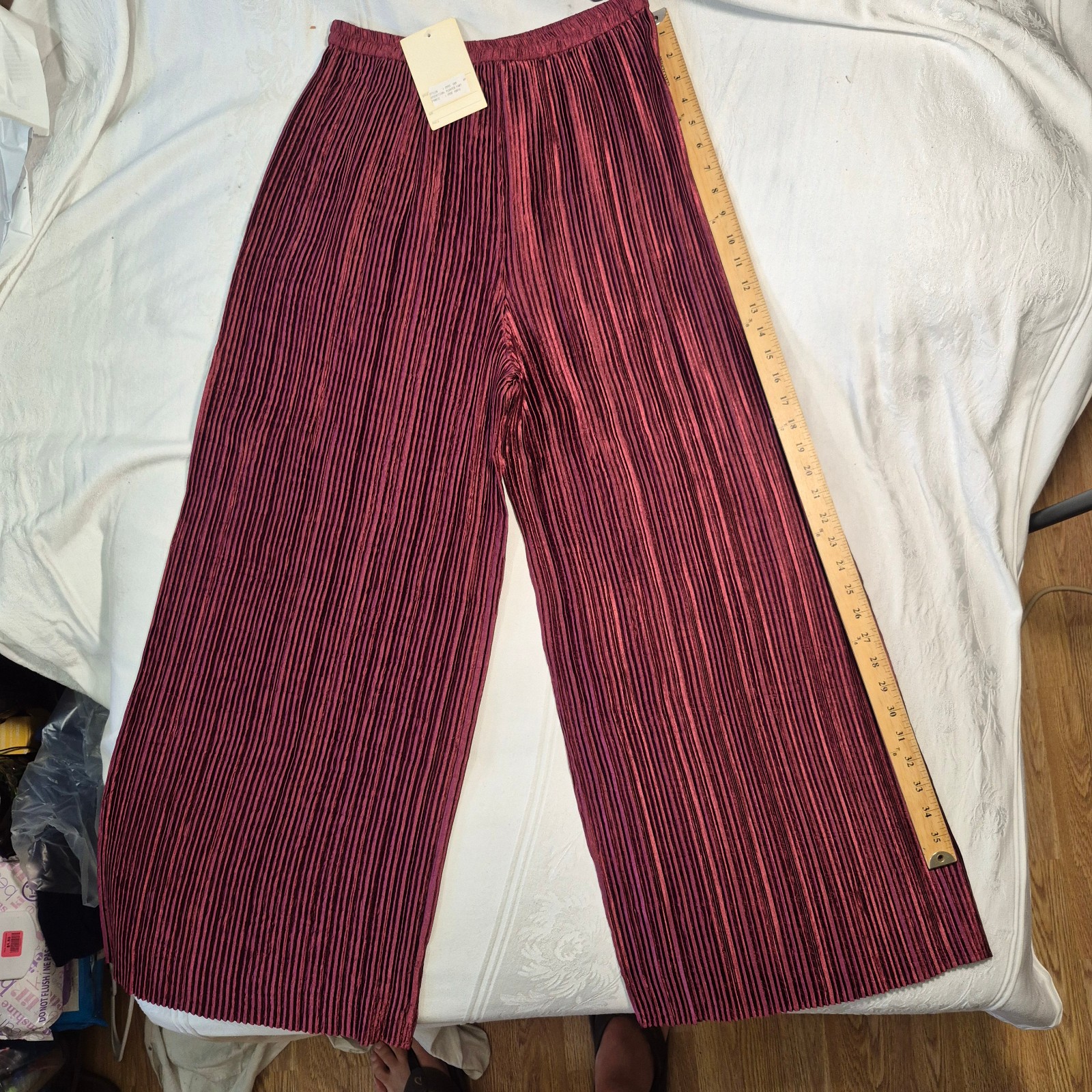 Vtg 80’s Jeanne Marc Pleated Wide Leg Pants Accordion Plisse Harem Small 8/10