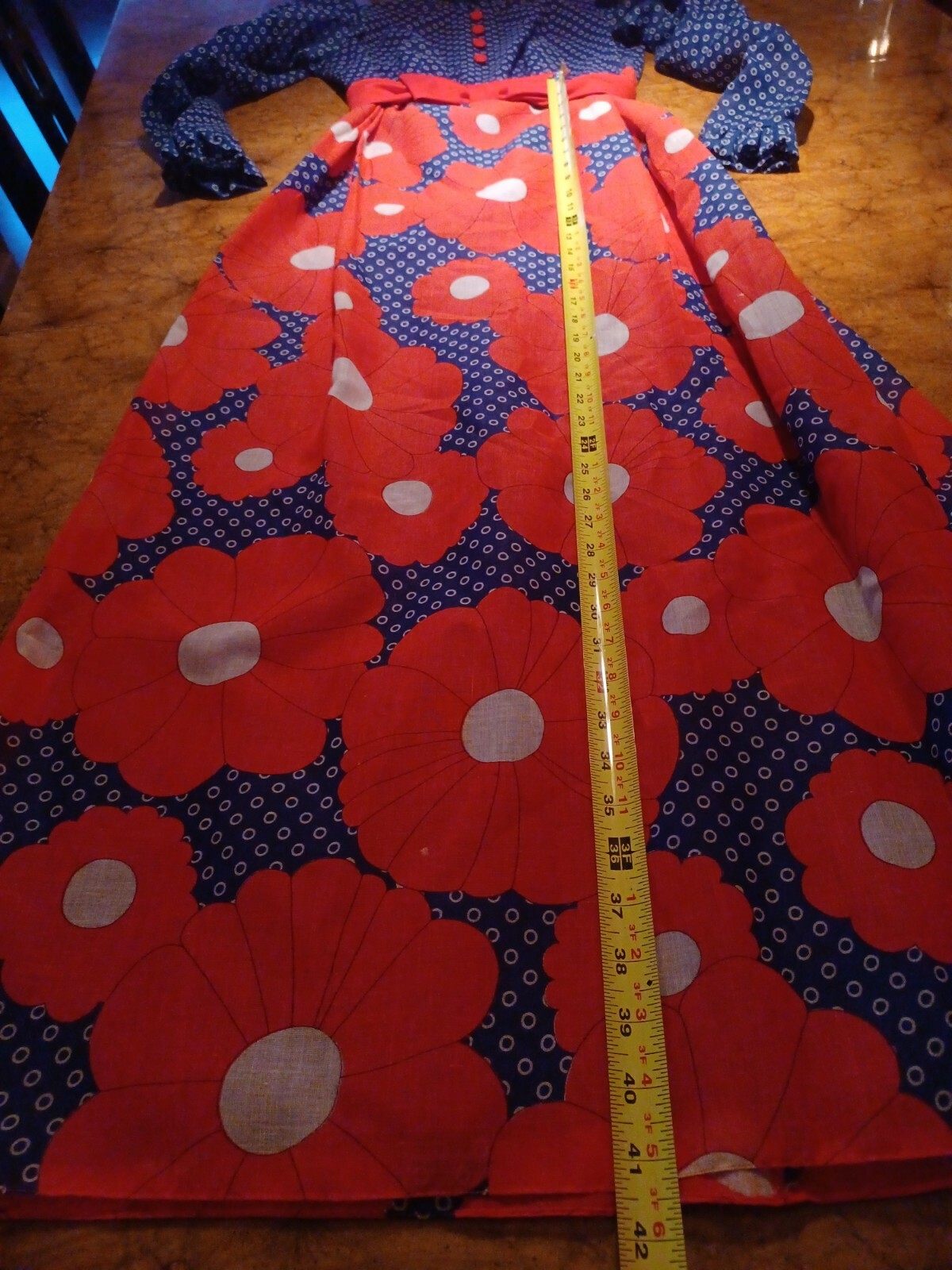 True Vtg Mid-century 1960s 1970s Maxi Flower Power Dress Mod MCM Go-Go Hippie 9