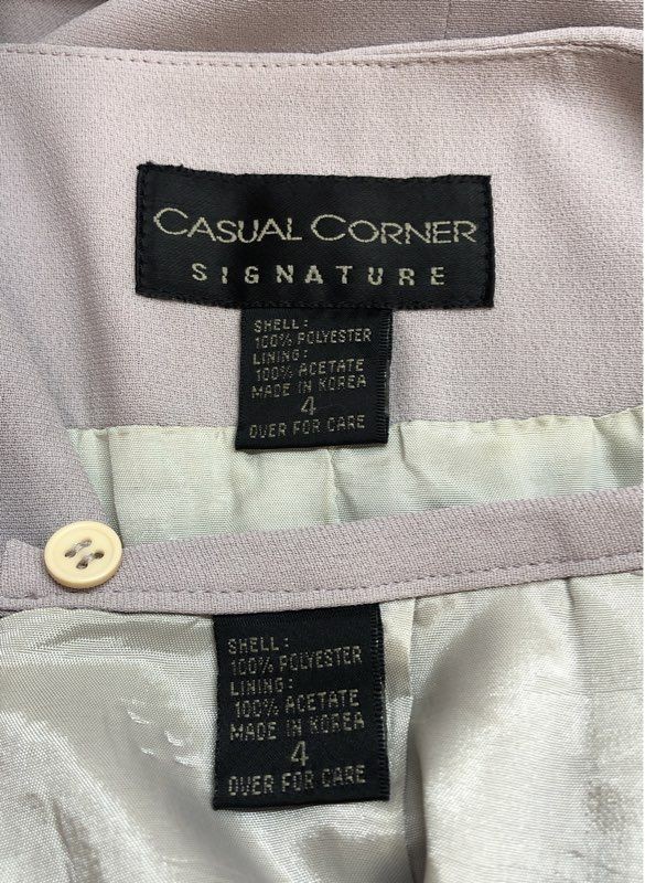Casual Corner Signature Women’s Mauve Skirt Suit Set Vintage 90s Asymmetrical 4