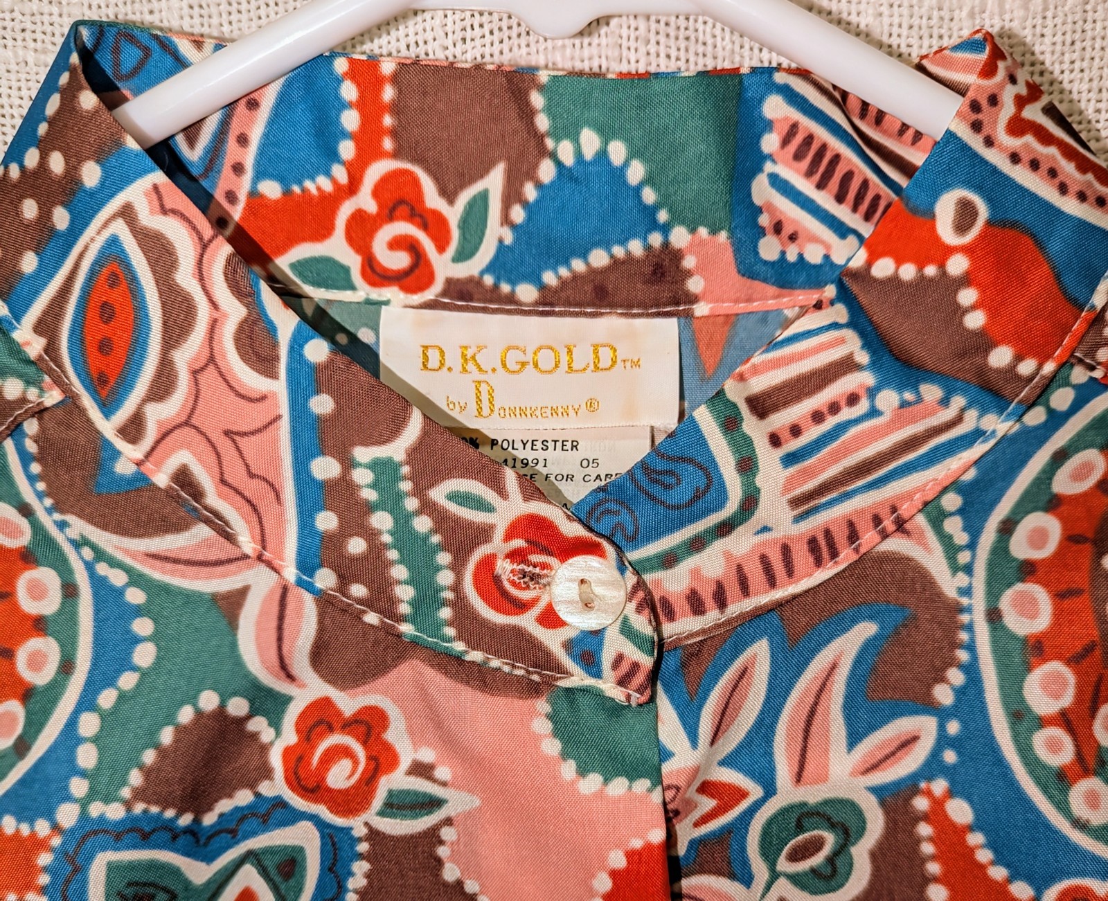 Vibrant Vintage 70s/80s Blouse – D.K. GOLD by Donkenny – Made in USA – M/L
