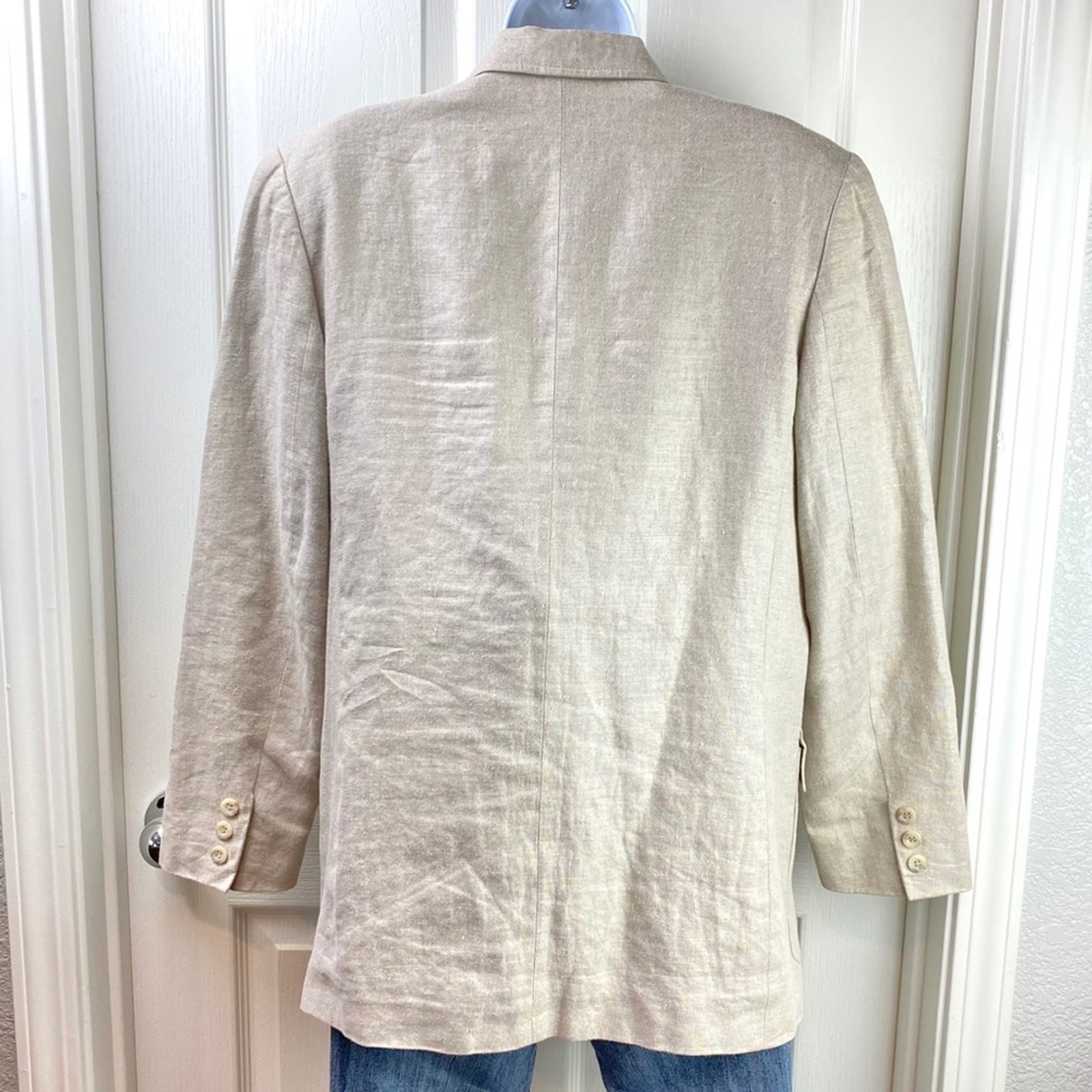 Vintage 90’s Linen Blazer Liz Claiborne Collection 12 Made in USA