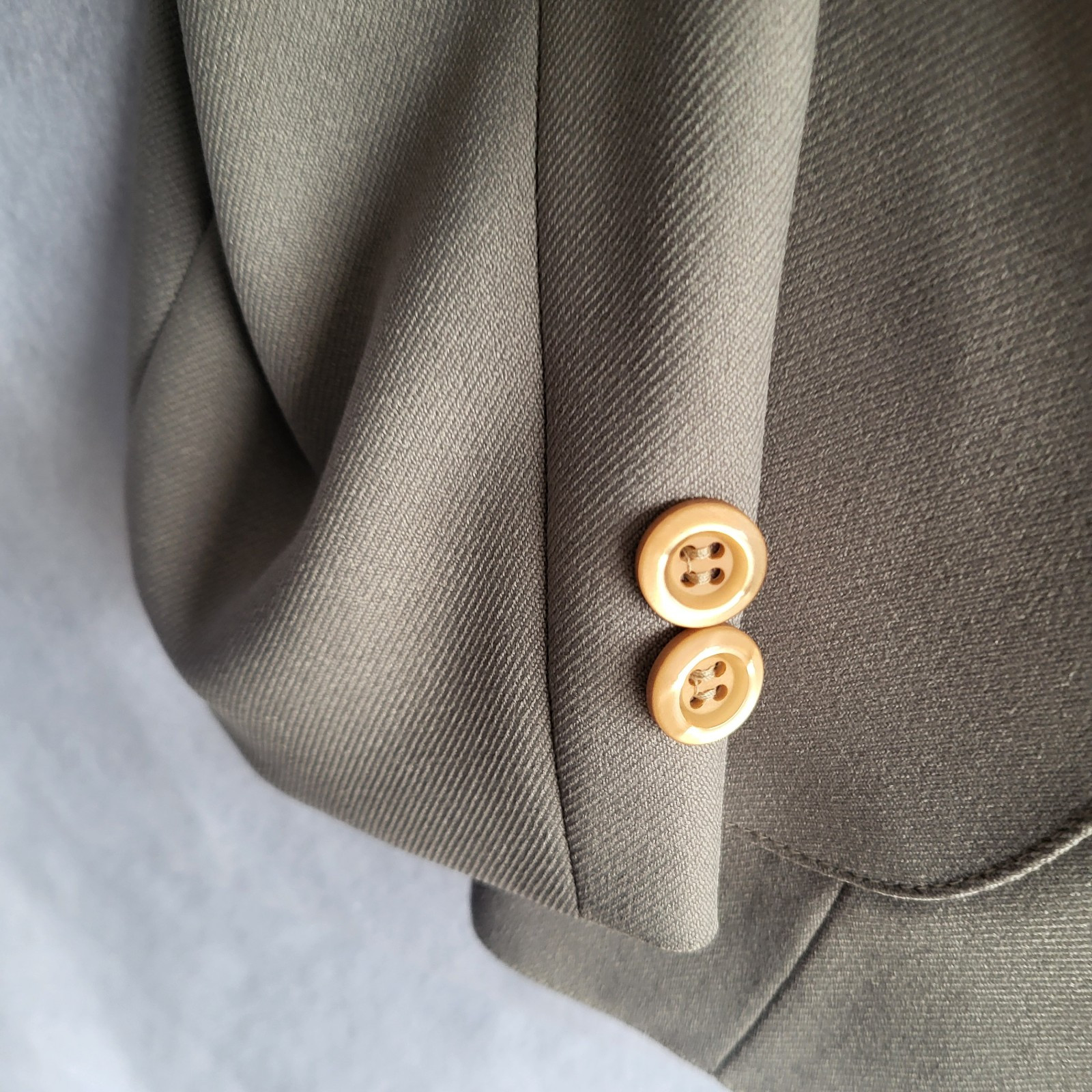 vintage woman’s Barclay square tan blazer jacket size 8 made in usa