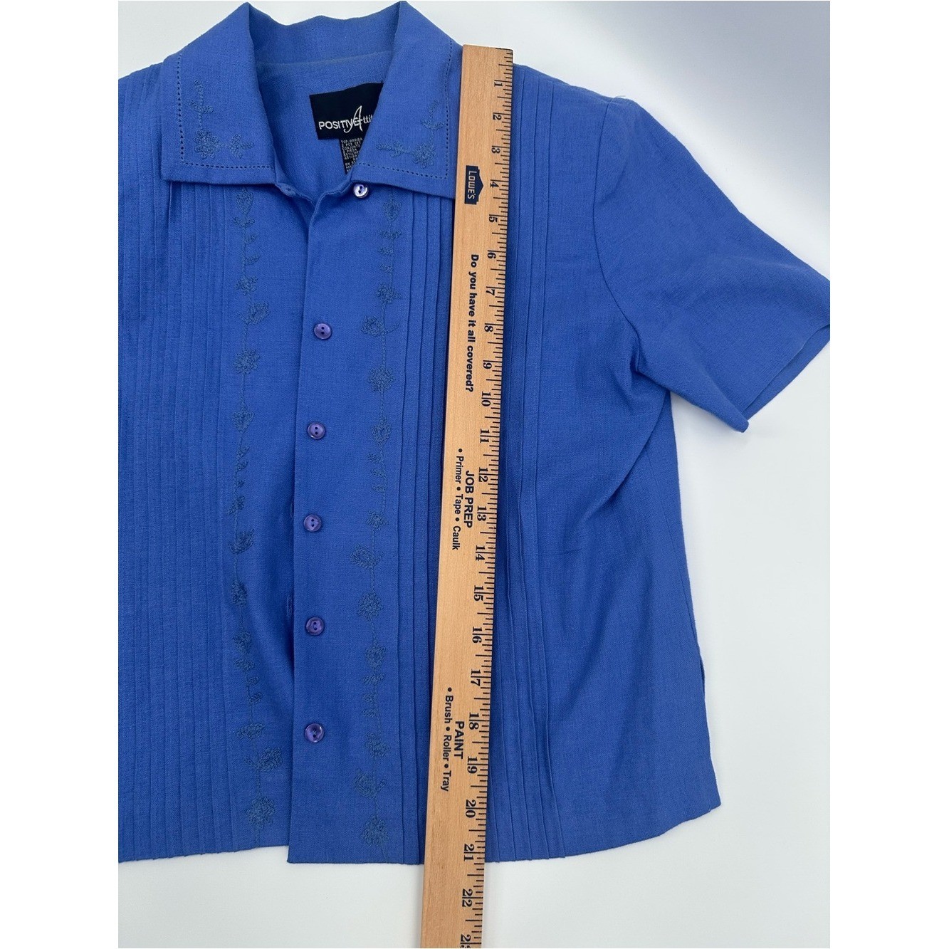 Vintage 90s Positive Attitude Blue Linen Blend Dress Jacket Set 6 NWOT 1180