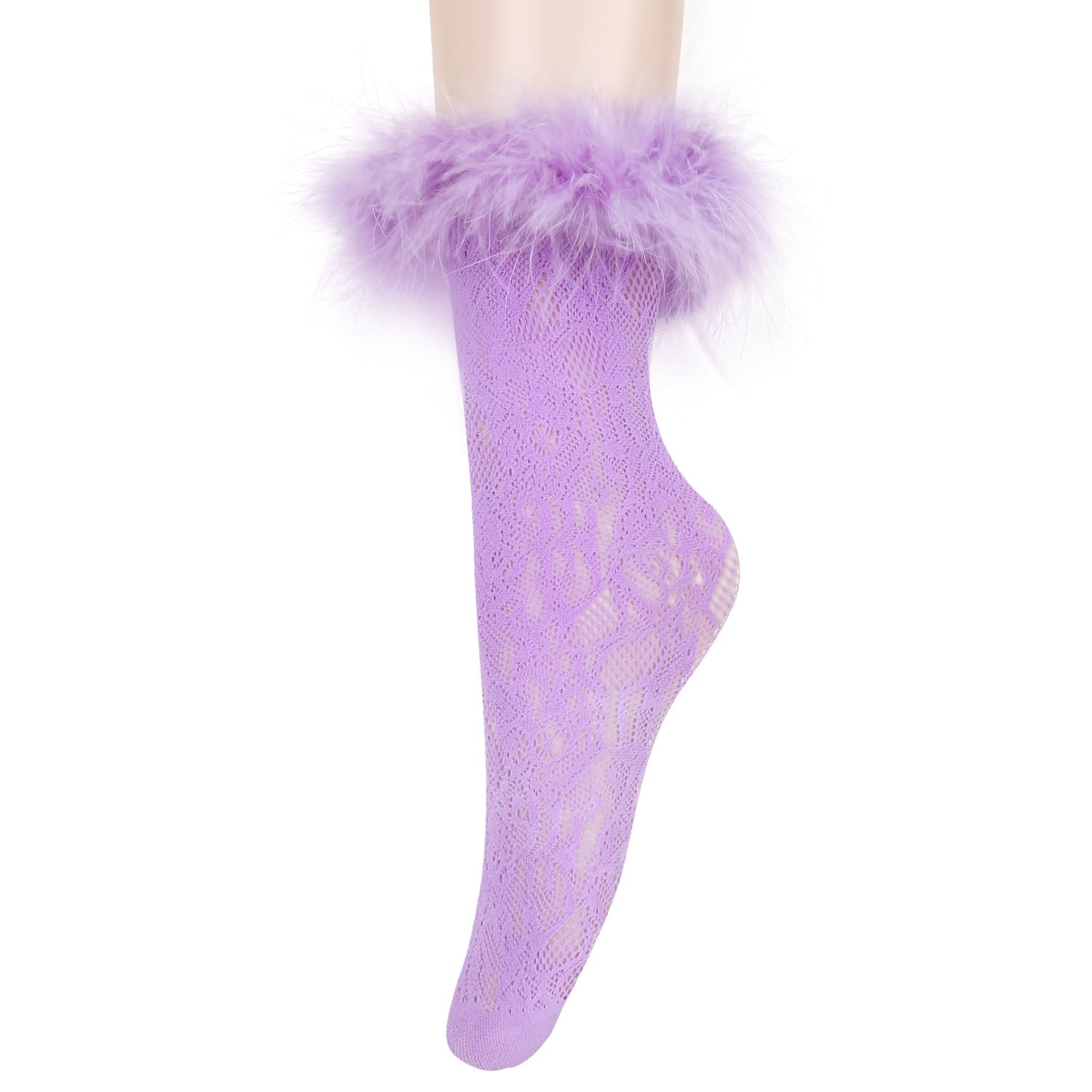Benefeet Sox Womens Lace Socks Ankle Frilly Ruffle Dress One Size, Purple
