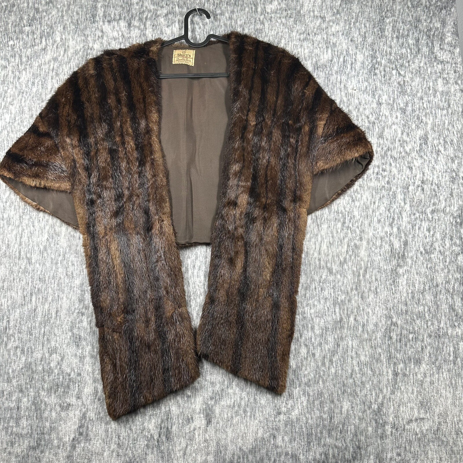 Skucy’s Quality Furs Womens Caplet Brown Vintage Formal Dinnerwear Classic Night