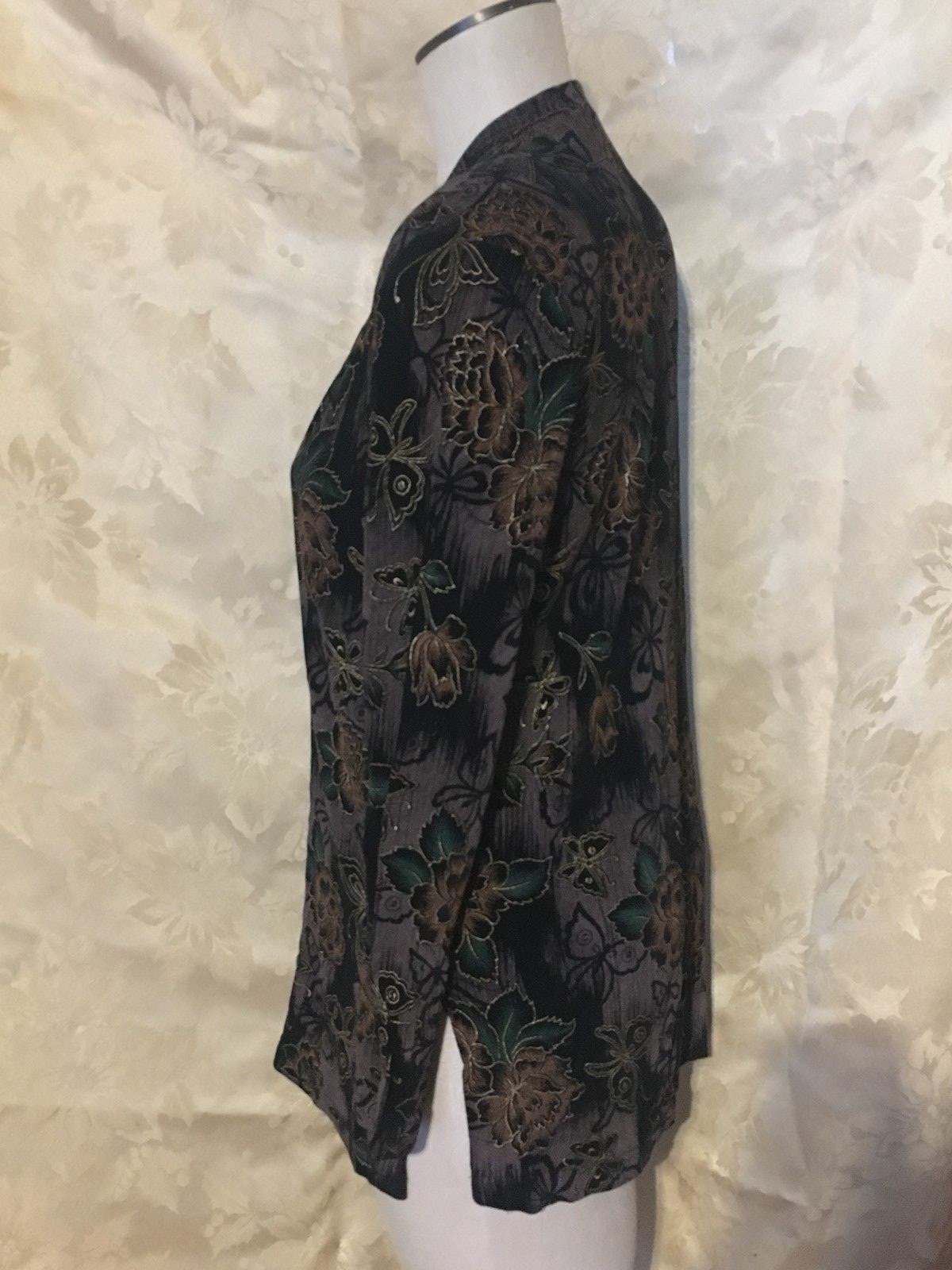 Vintage Citi Dress Career Knit Top Ladies’ Size 6 Floral Butterfly – Made in USA