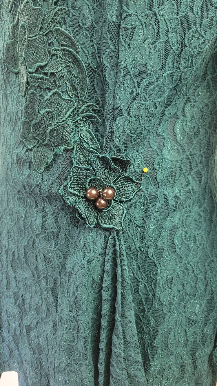 NWT Vintage Cachet by Bari Protas Green lace women’s Skirt Top Jacket Set 11/12