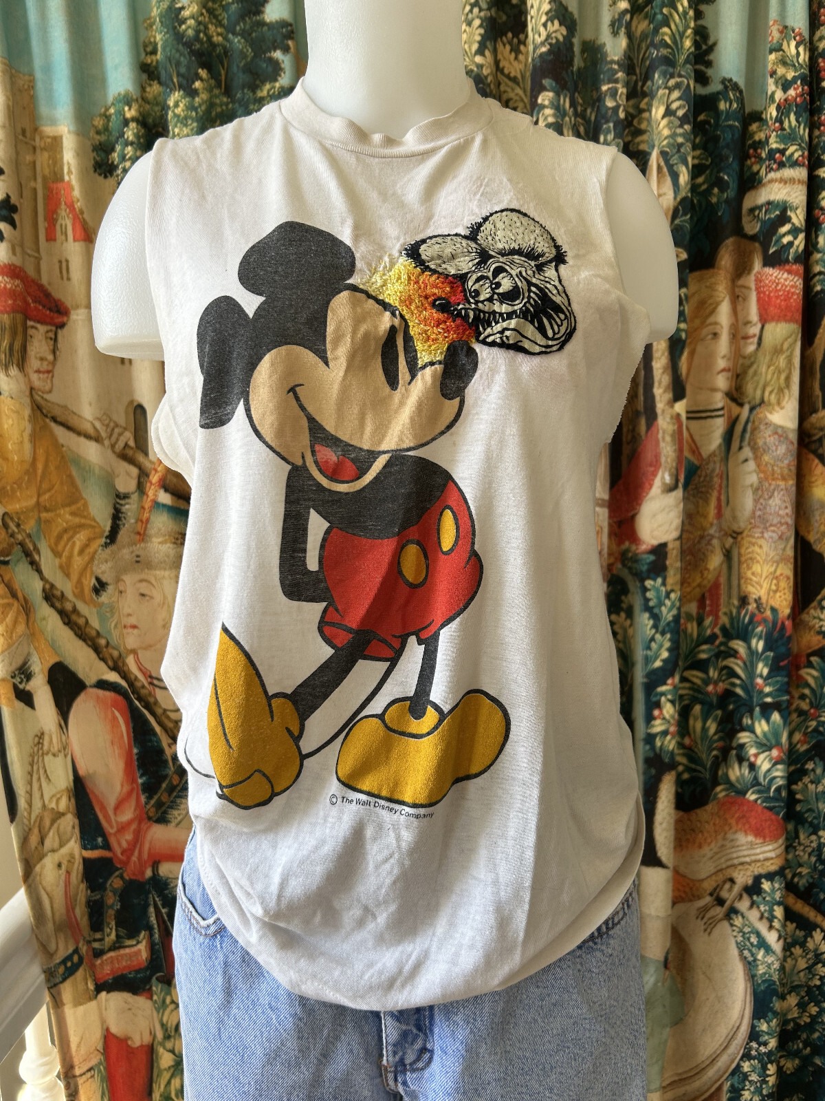 Vintage 1980’s DIY Rat Fink Ed Roth Mickey Mouse Punk T Shirt OOAK Handmade