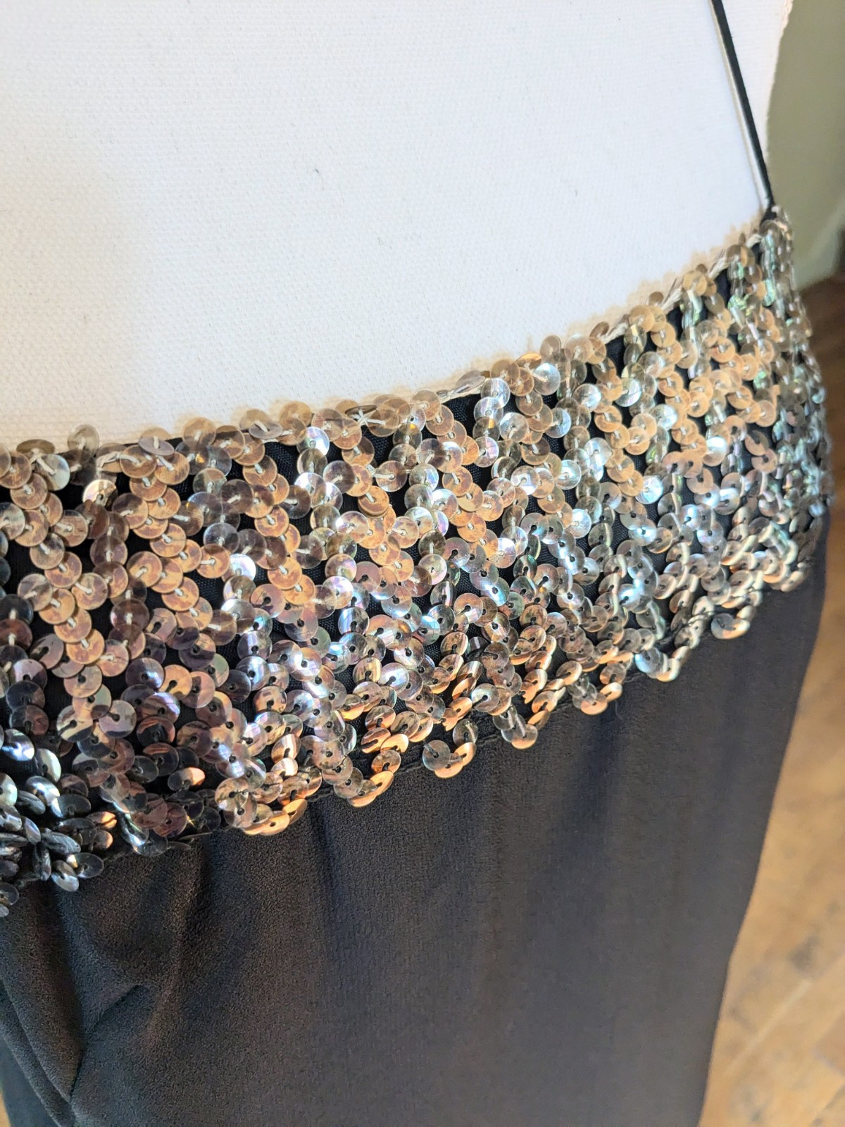 60s Shift Dress with Metallic Sequins and Sheer Jacket