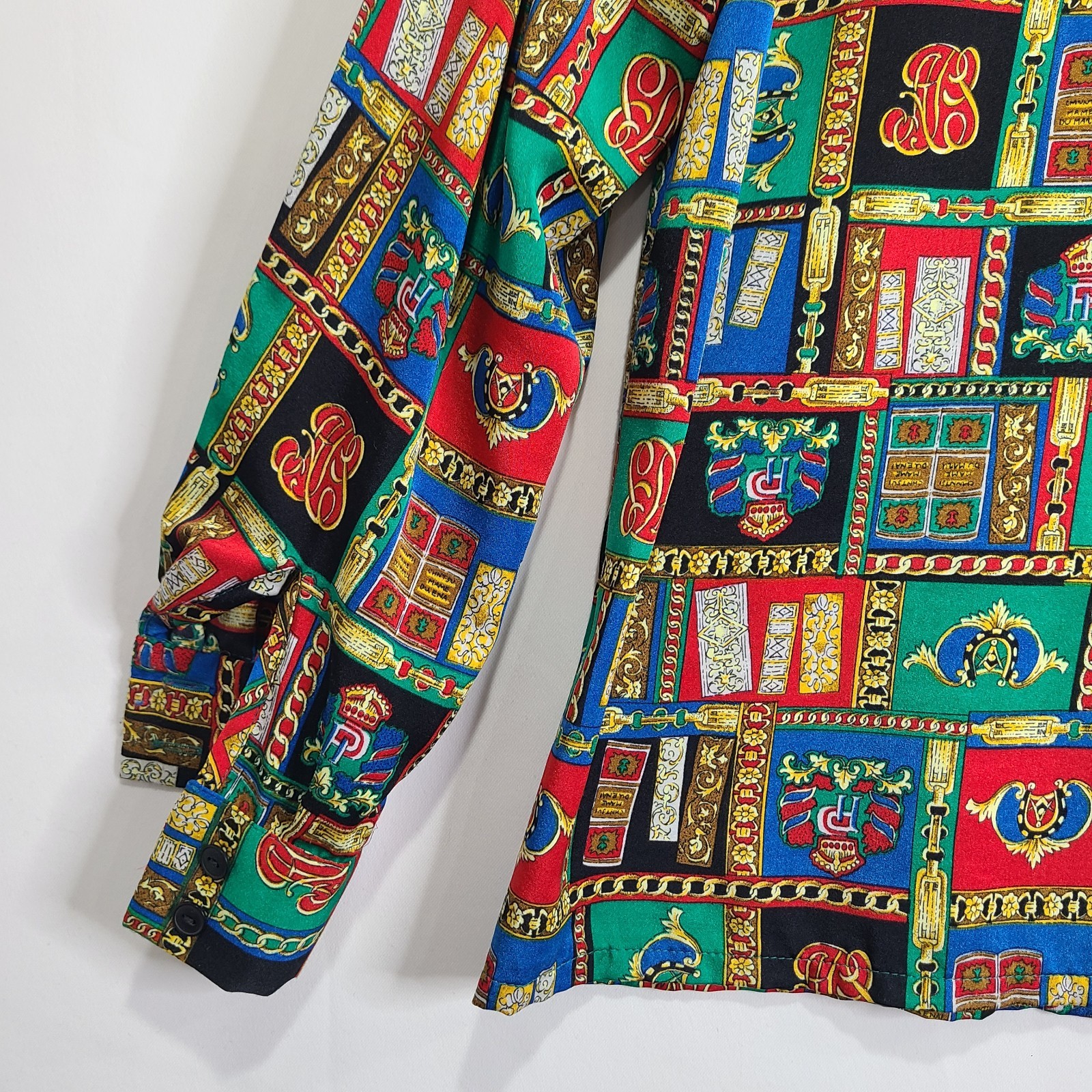 *Unique Vintage Pendleton Cottage Book Library Teacher Blouse Sz10 Lg Novelty