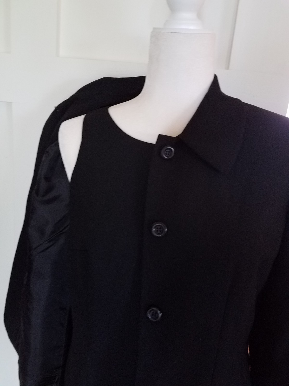 J G Hook Dress Jacket 2 Pc Set Size 8 P Black Wool Vtg lined coat