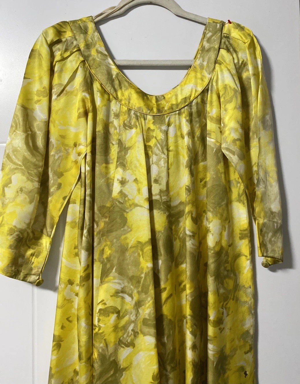 Vintage LIBERTY HOUSE KIYOMI Yellow Floral Long MuuMuu Dress Women’s Size XS