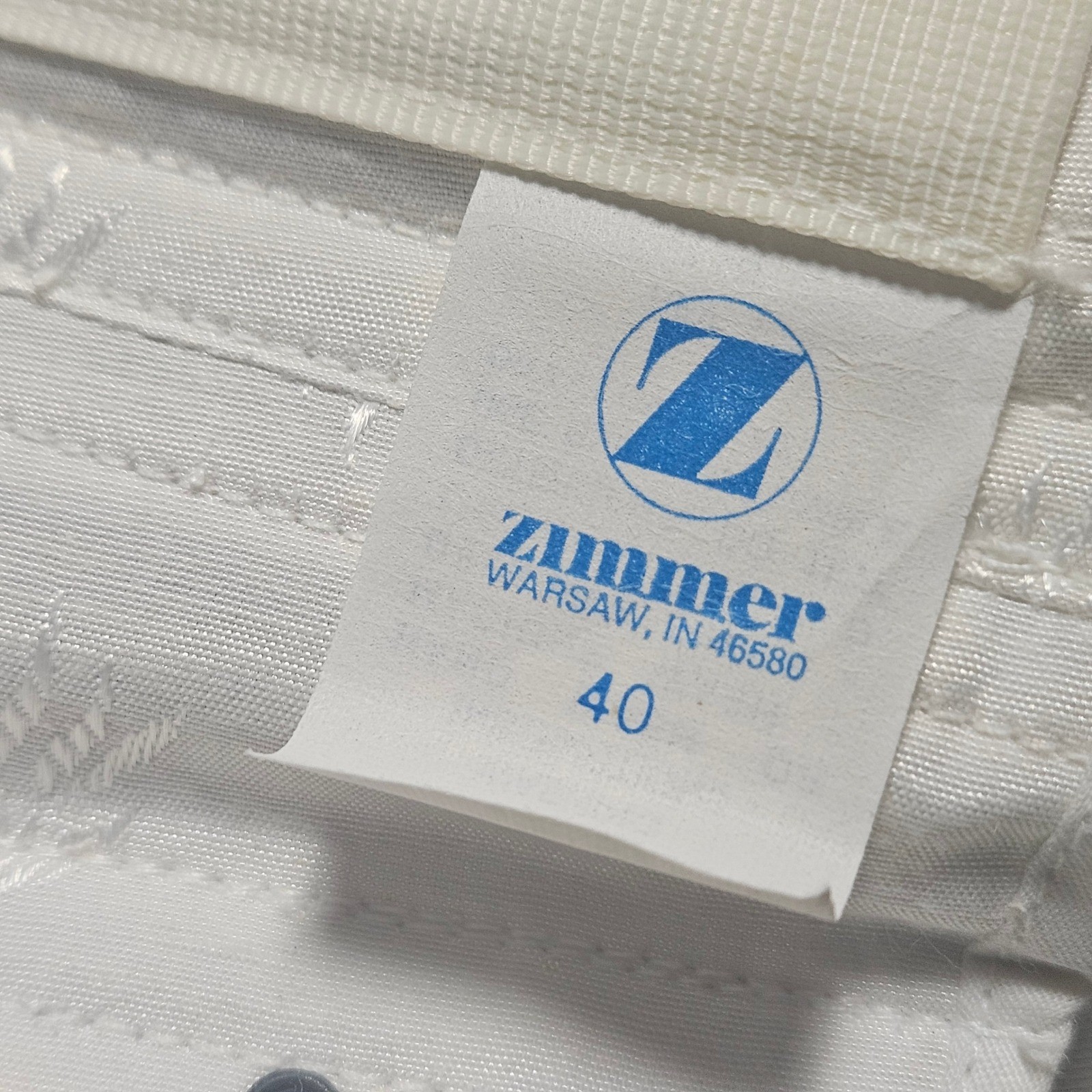 Vintage 60s Zimmer Medical Corset Back Brace Jacquard Floral Laced 40 White