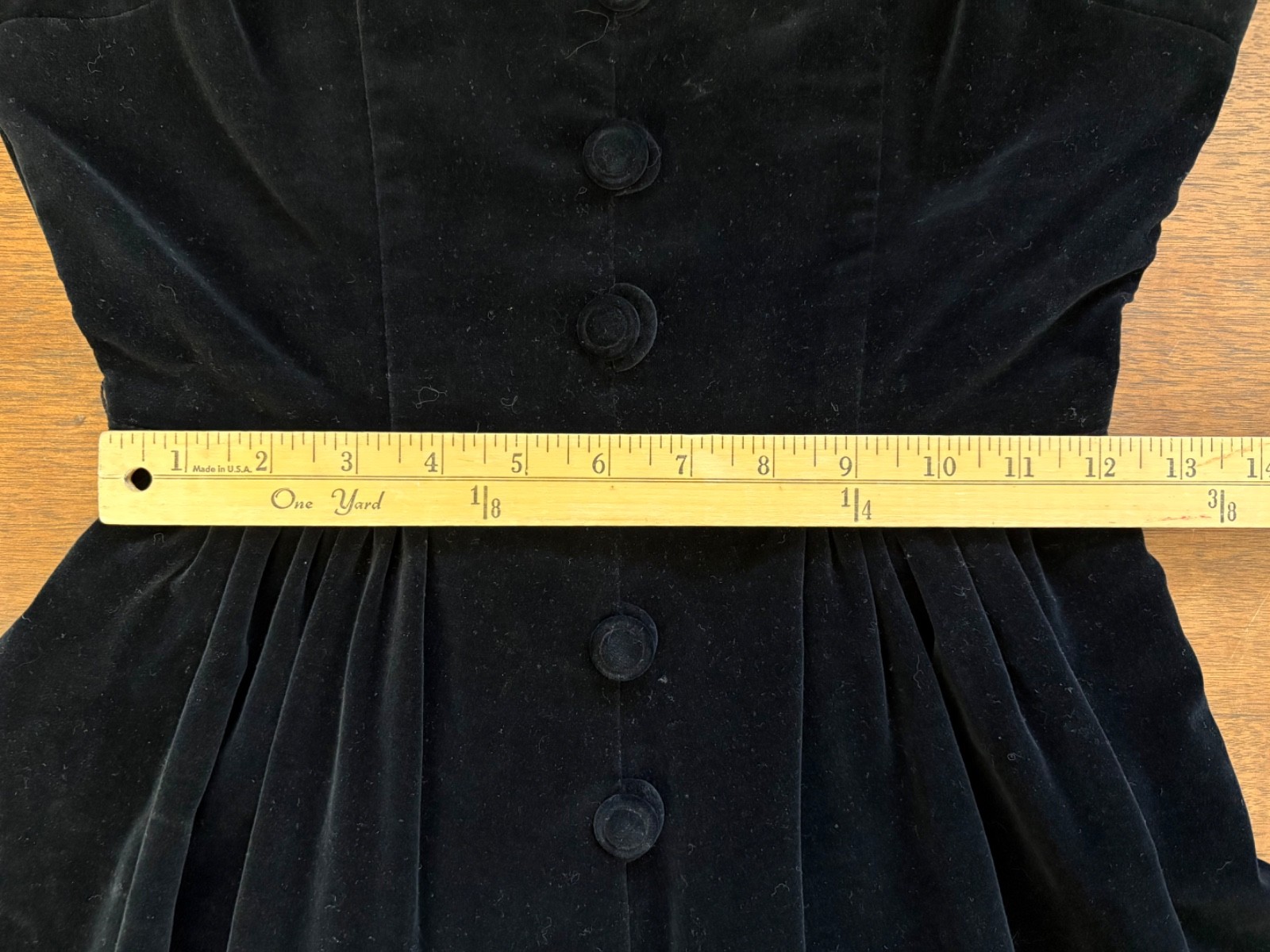 VTG 40s 50s MINX MODES Velveteen Dress Cord Embroidery Rhinestone Boat Neck XS