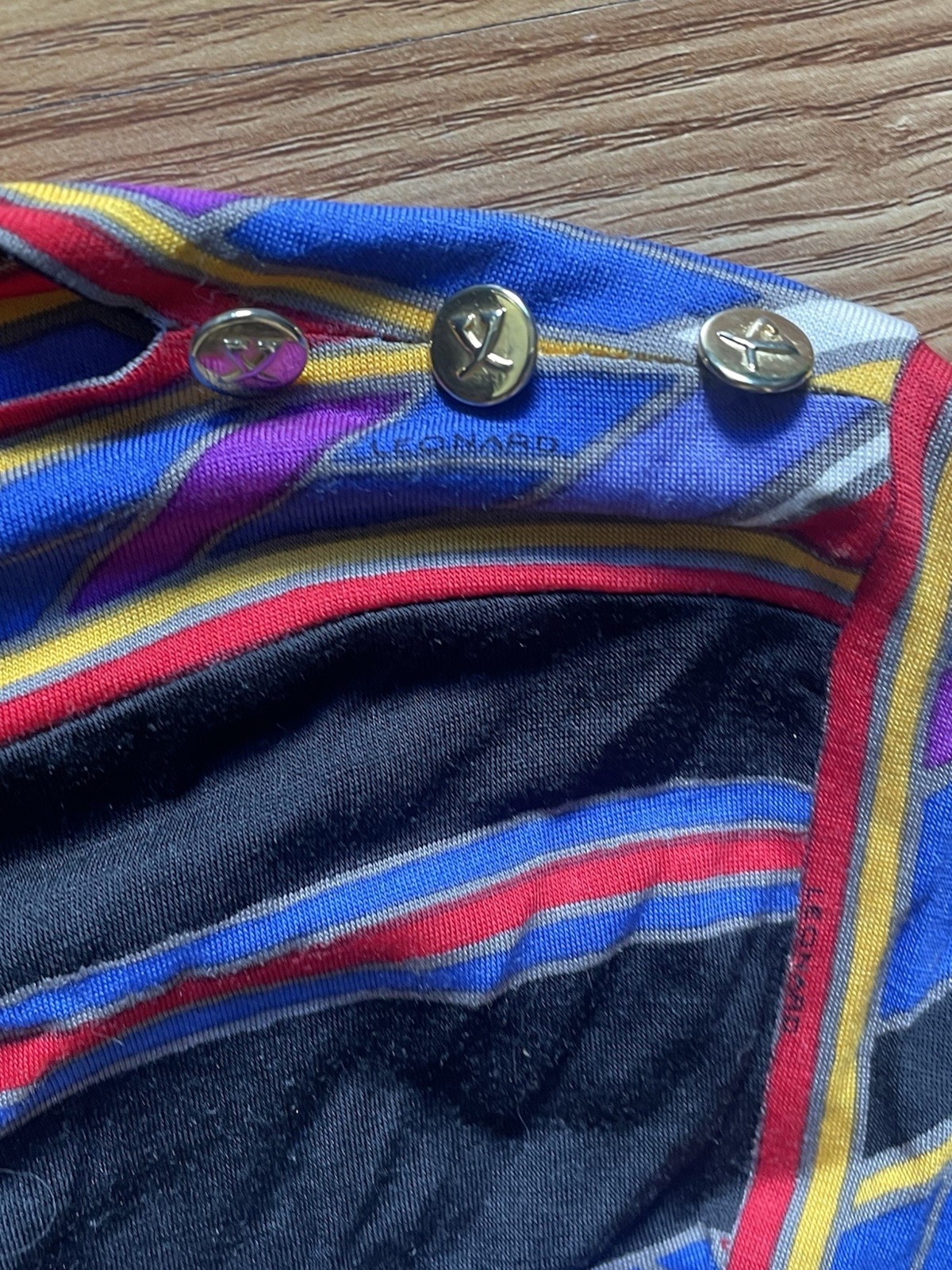 vintage leonard dress Paris 1980’s vibrant multi color Geometric print M/L italy