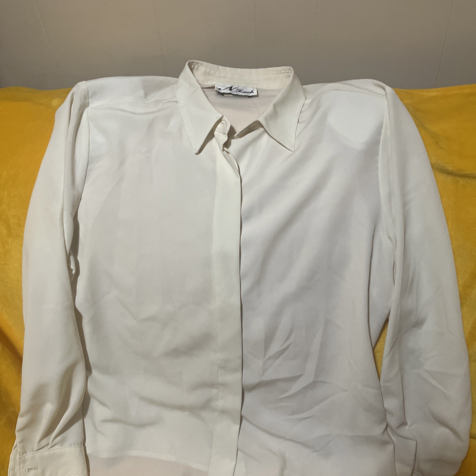 VTG N Touch Secretary 1980s Retro Button Up Long Sleeve L