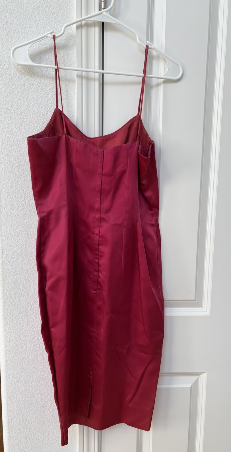 VTG Lilli Diamond Red Satin Dress Matching Evening Coat Oversized Size 4 FAIR