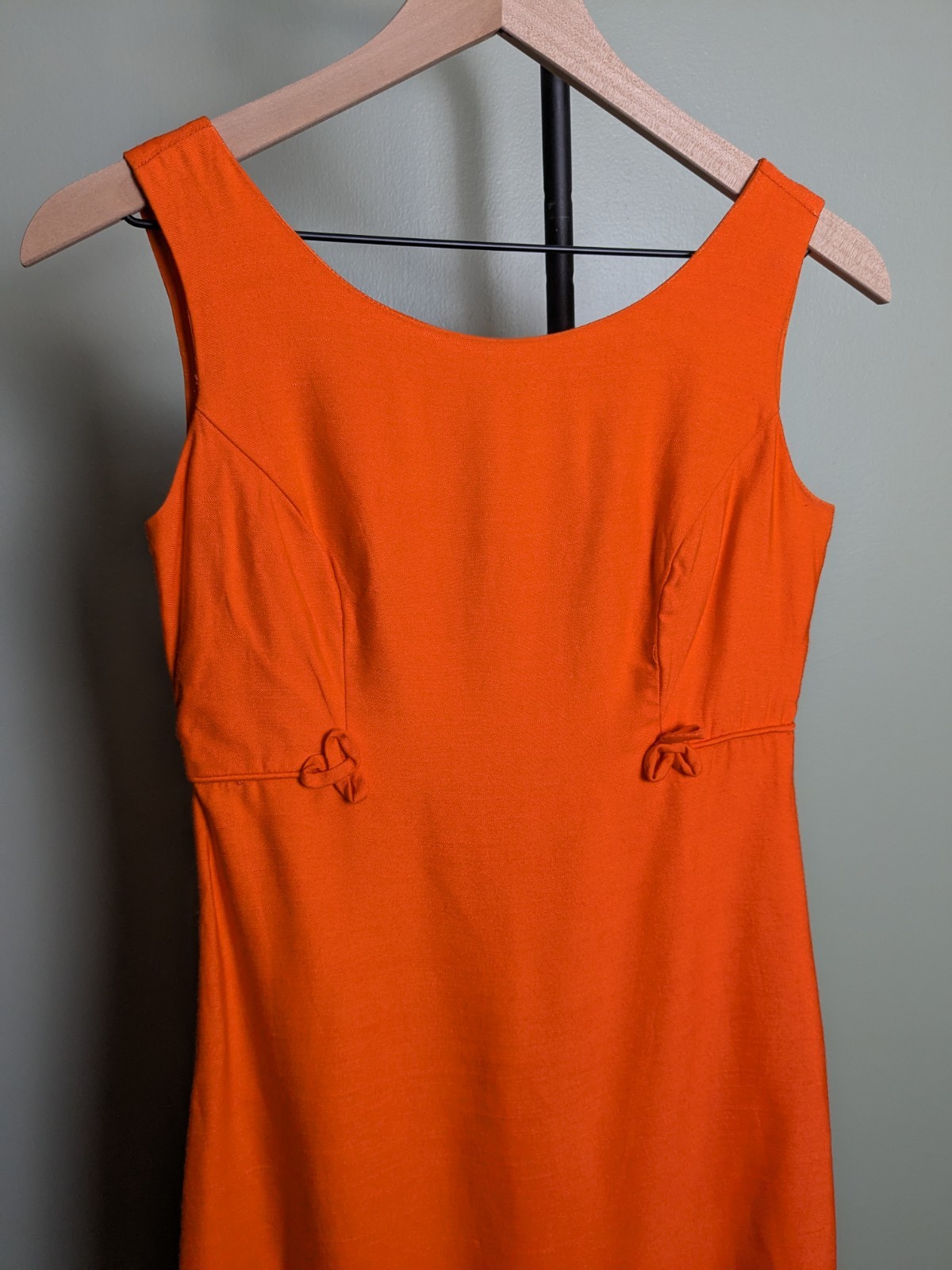 Vibrant Orange Vintage Peter Pan Collar 3/4 Spring Jacket And Wiggle Dress Set