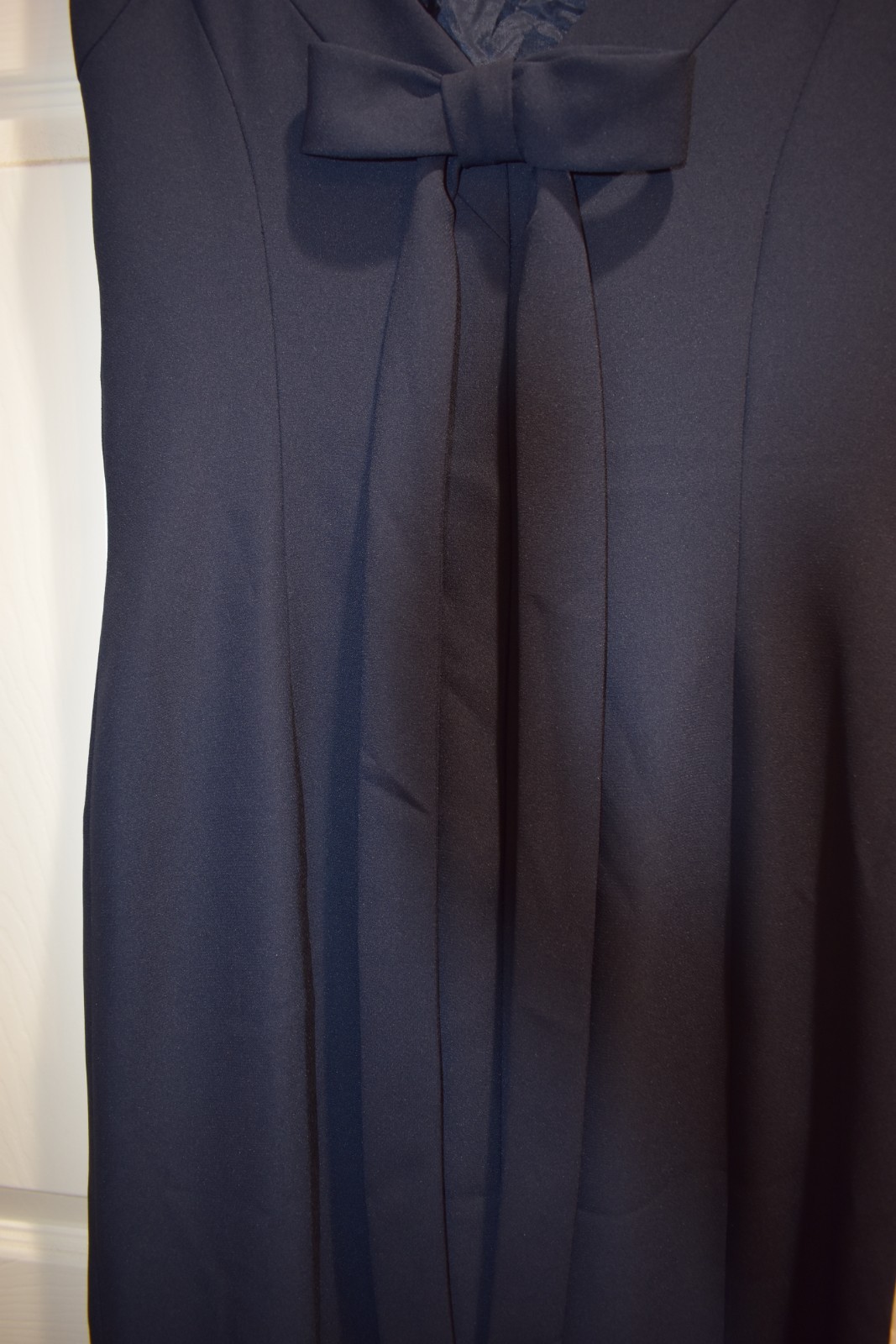 Vintage Watters & Watters Navy Sleeveless Maxi Gown Size 6 Bow Holiday Party